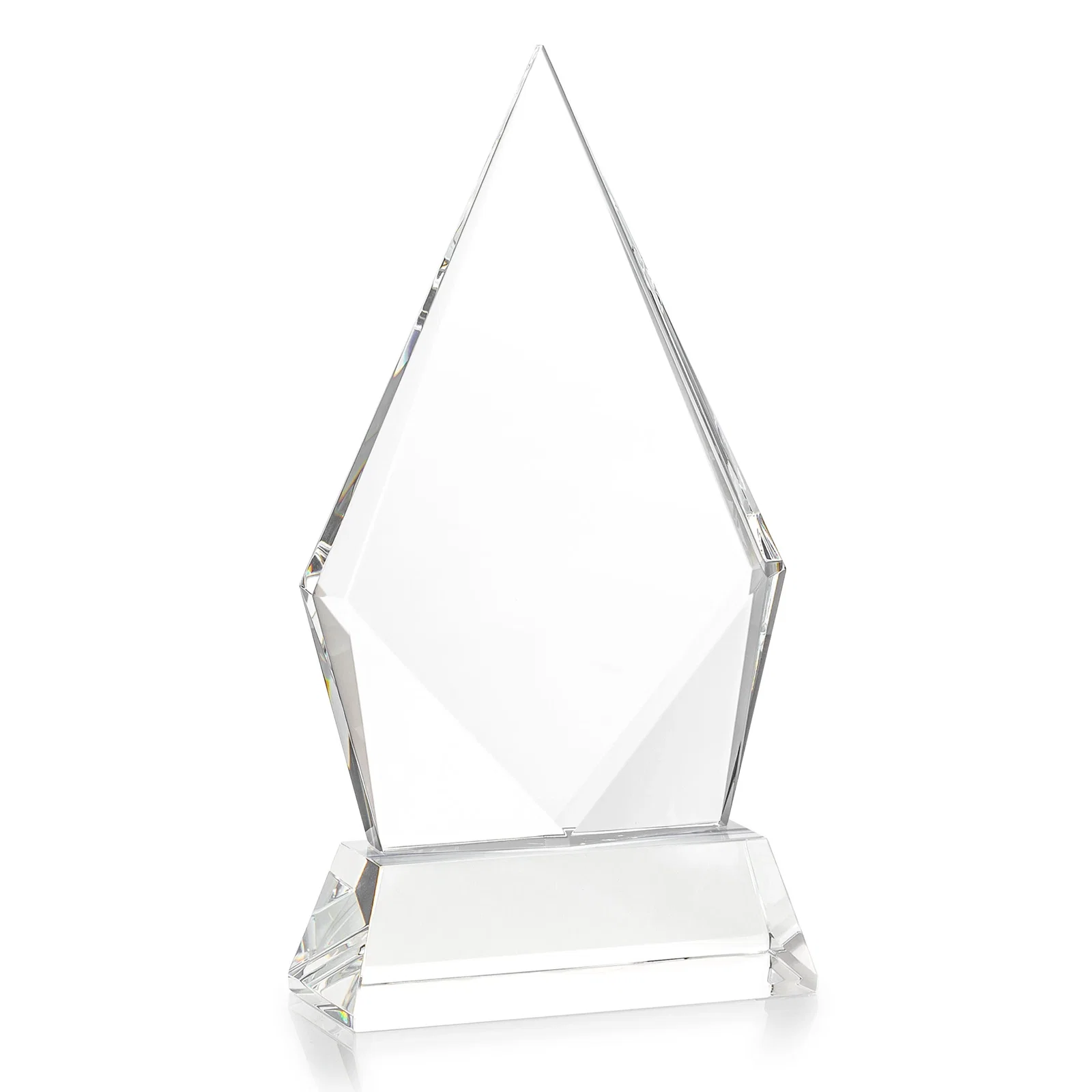 Custom Optical Crystal Diamond Award With an Elongated Peak, with your logo for safety achievement programs