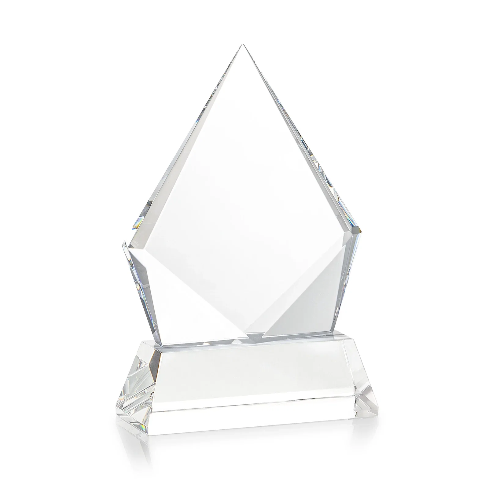 Custom Optical Crystal Diamond Award With an Elongated Peak, with your logo for dealer and partner awards