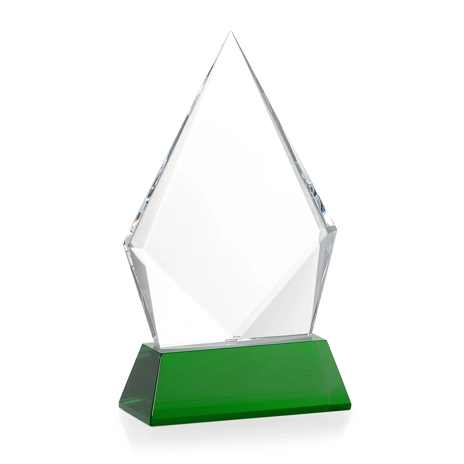 Personalized Optical Crystal Diamond Award With an Elongated Peak, with your logo for employee recognition