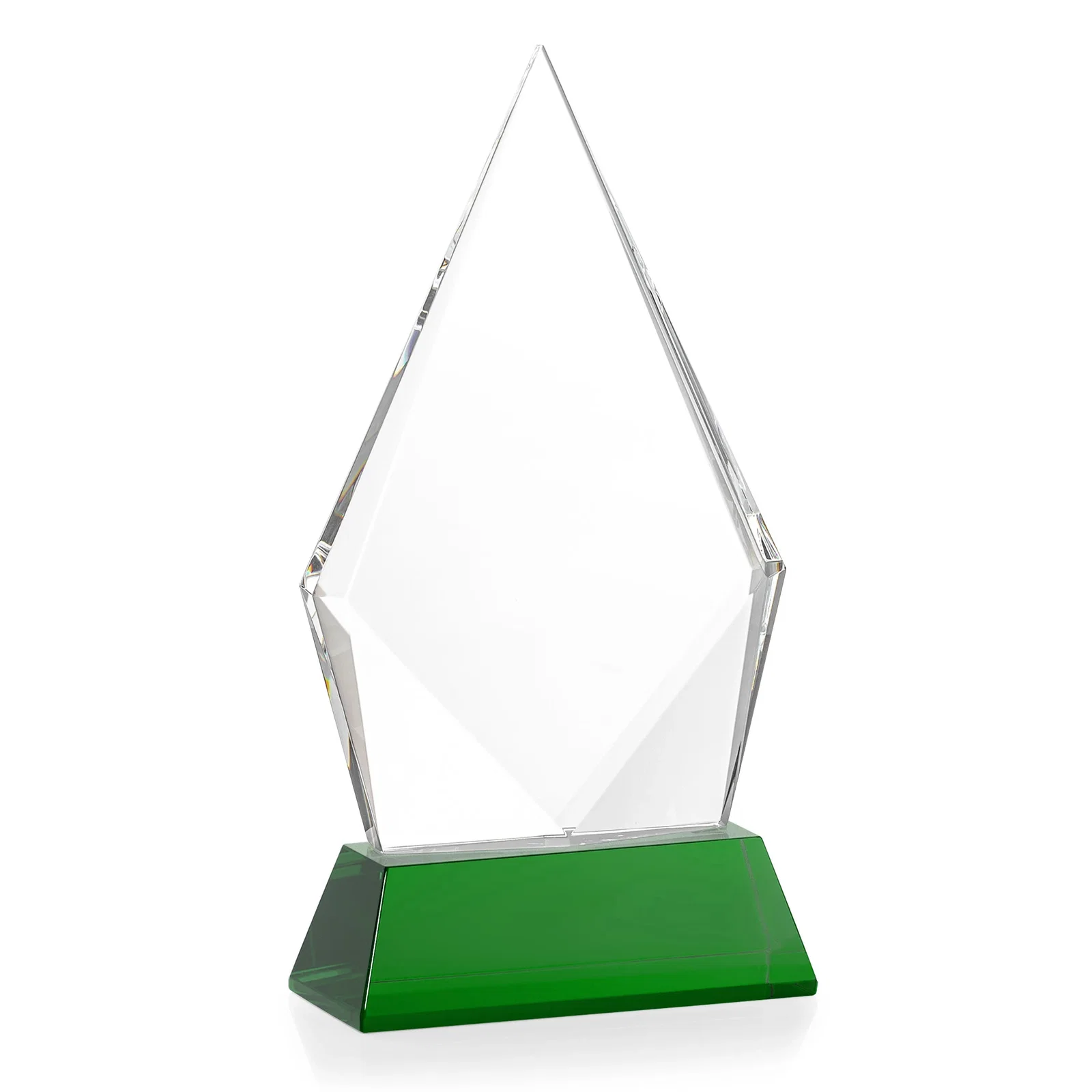 Personalized Optical Crystal Diamond Award With an Elongated Peak, with your logo for corporate award ceremonies