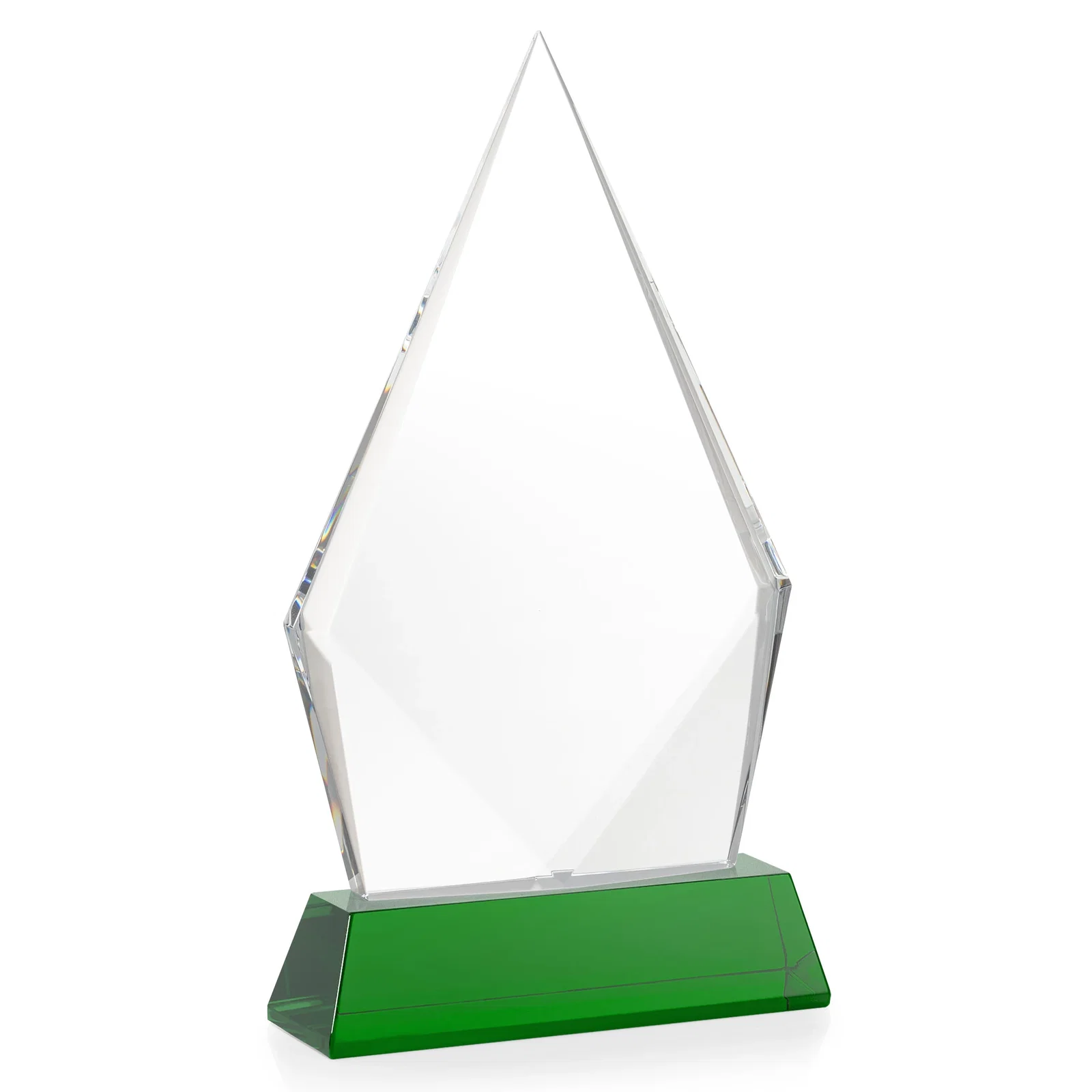 Personalized Optical Crystal Diamond Award With an Elongated Peak, with your logo for service anniversary gifts