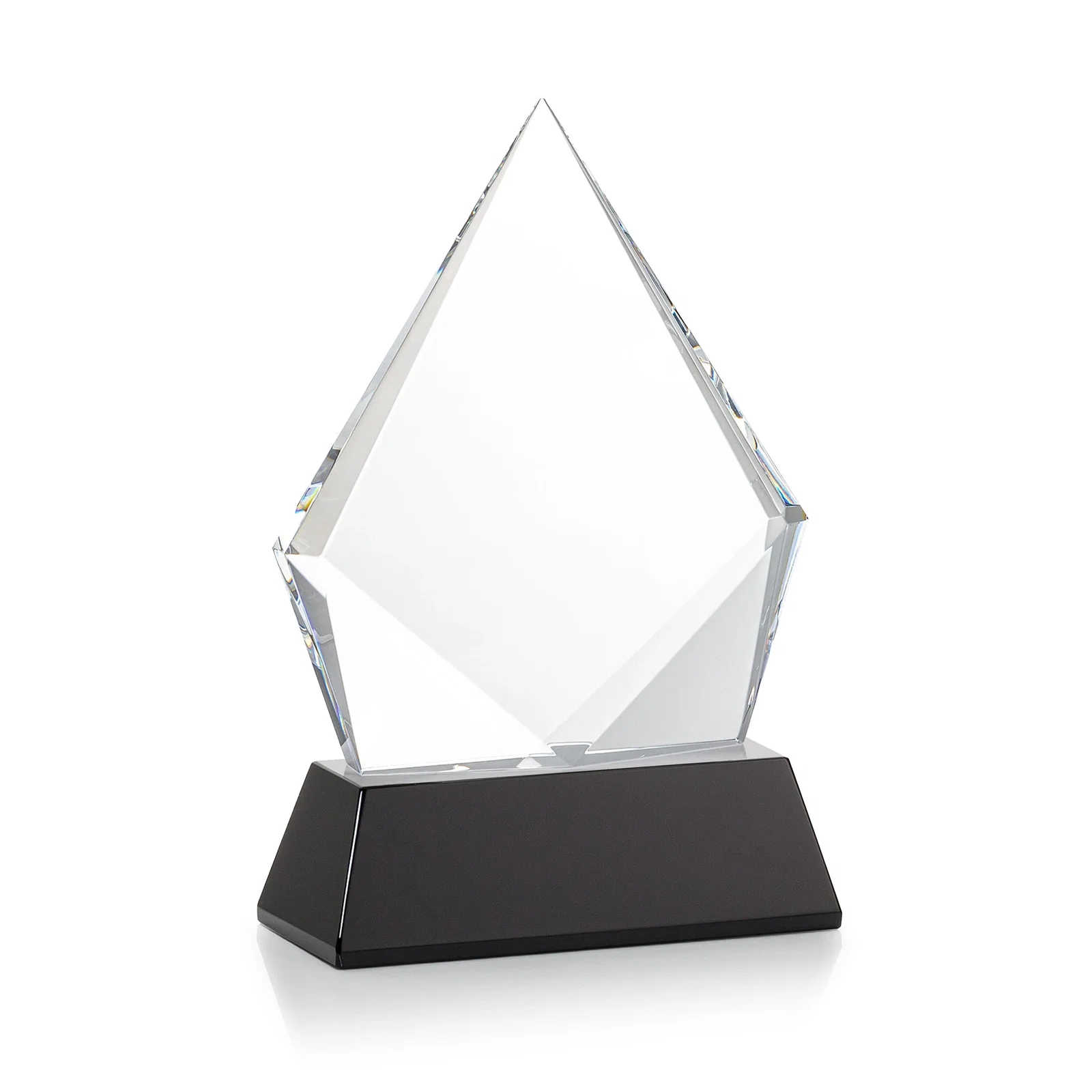 Personalized Optical Crystal Diamond Award With an Elongated Peak, with your logo for sales achievement awards