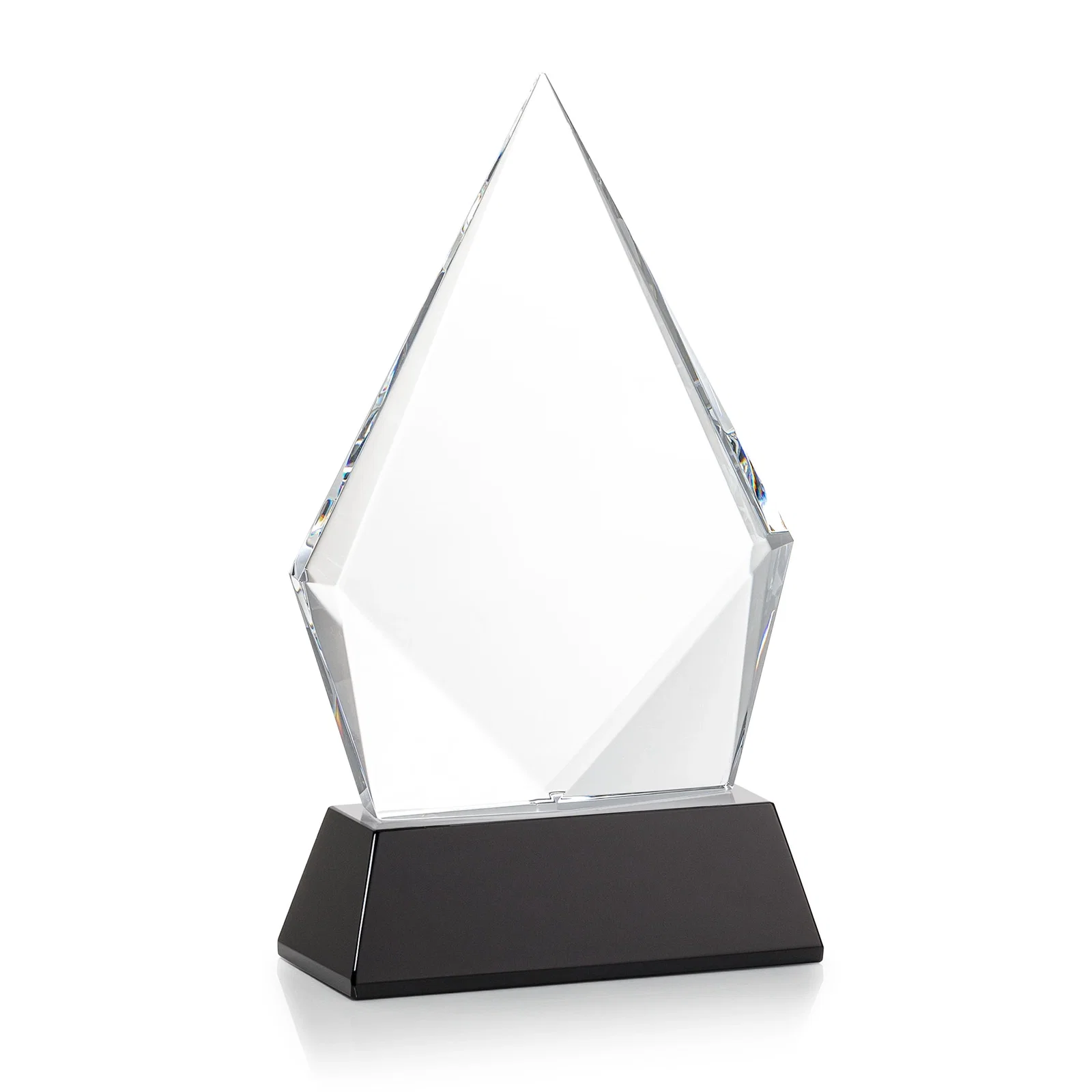 Personalized Optical Crystal Diamond Award With an Elongated Peak, with your logo for retirement presentations