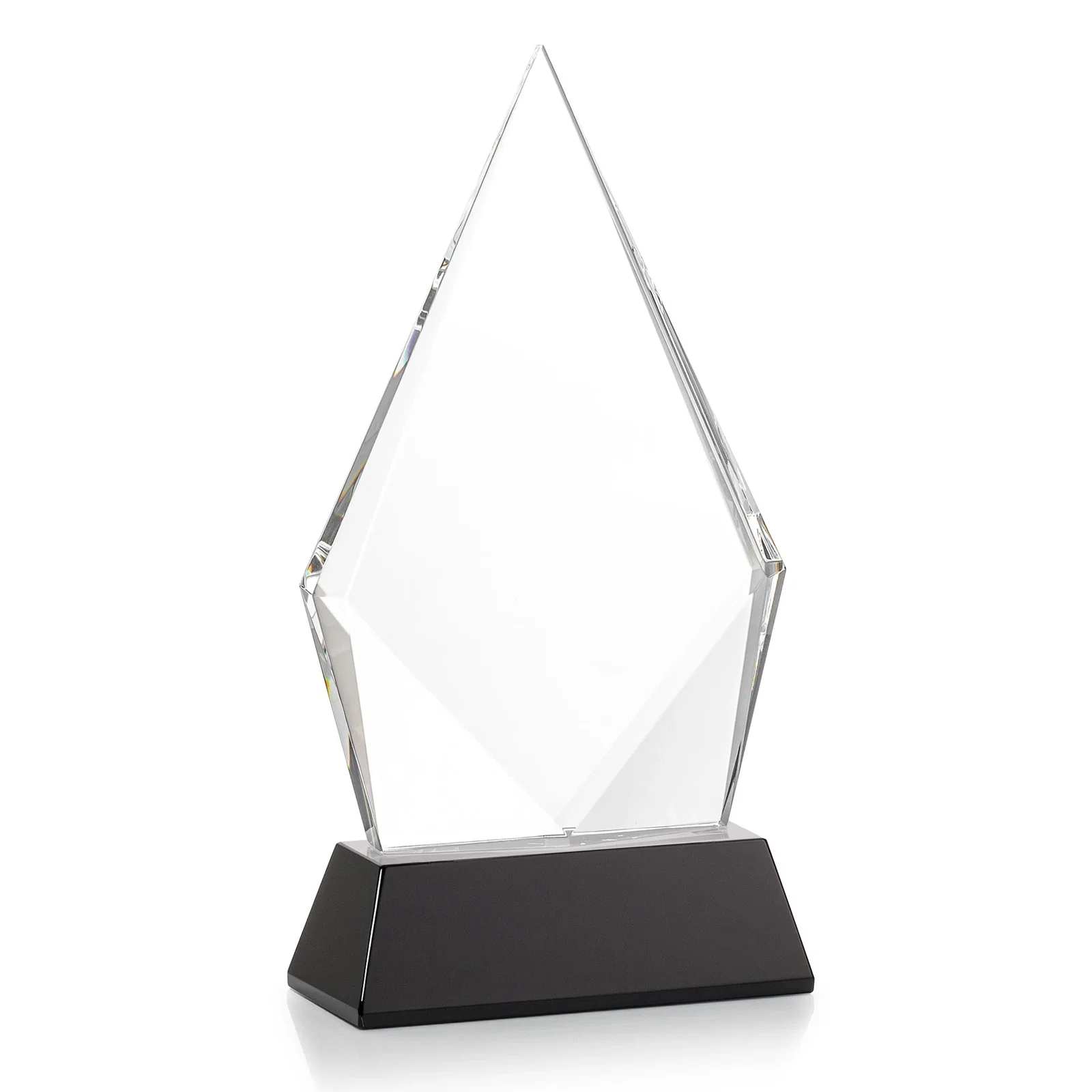 Personalized Optical Crystal Diamond Award With an Elongated Peak, with your logo for team milestone celebrations