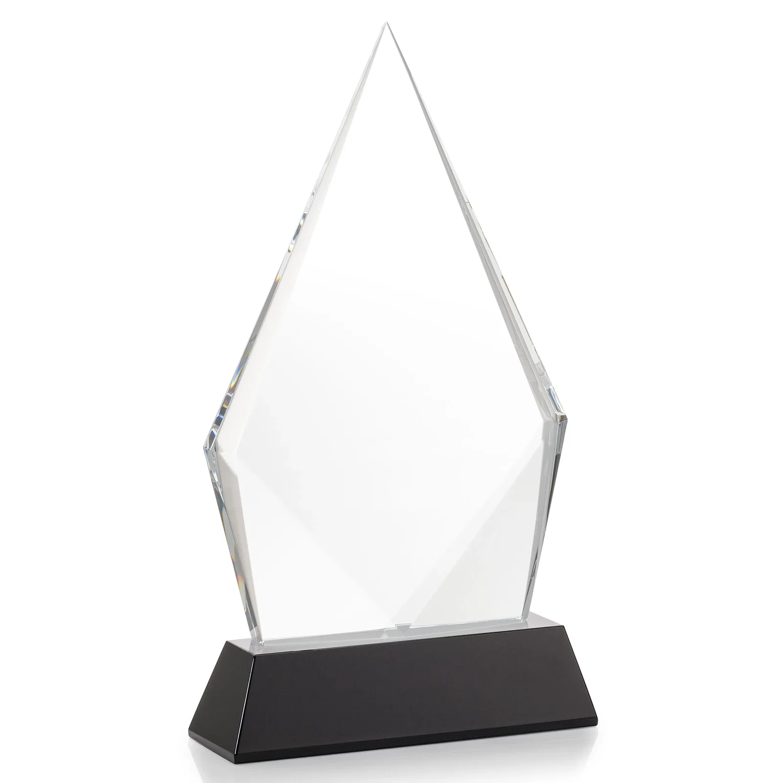 Personalized Optical Crystal Diamond Award With an Elongated Peak, with your logo for donor appreciation