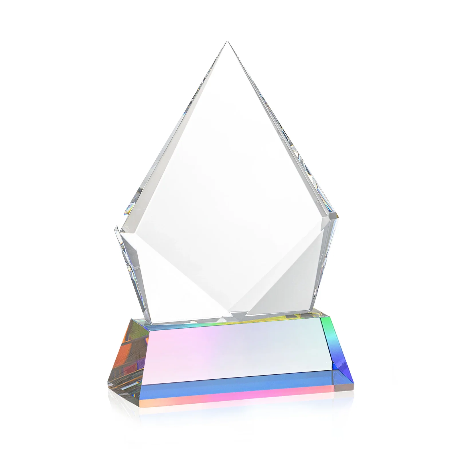 Personalized Optical Crystal Diamond Award With an Elongated Peak, with your logo for company anniversary events