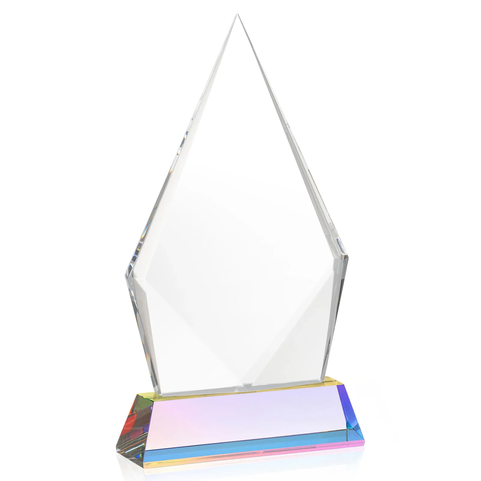 Promotional Optical Crystal Diamond Award With an Elongated Peak, with your logo for service anniversary gifts