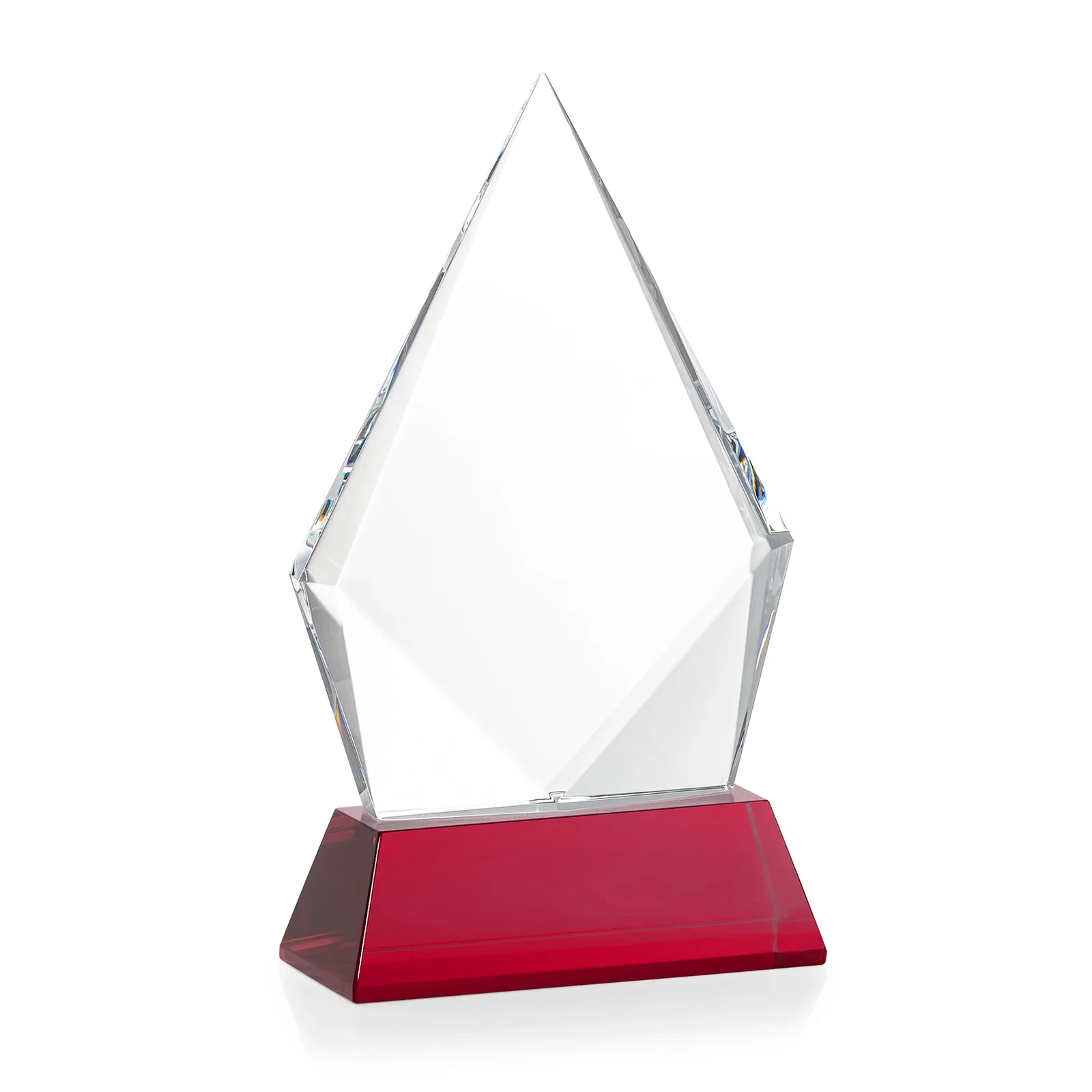 Promotional Optical Crystal Diamond Award With an Elongated Peak, with your logo for retirement presentations