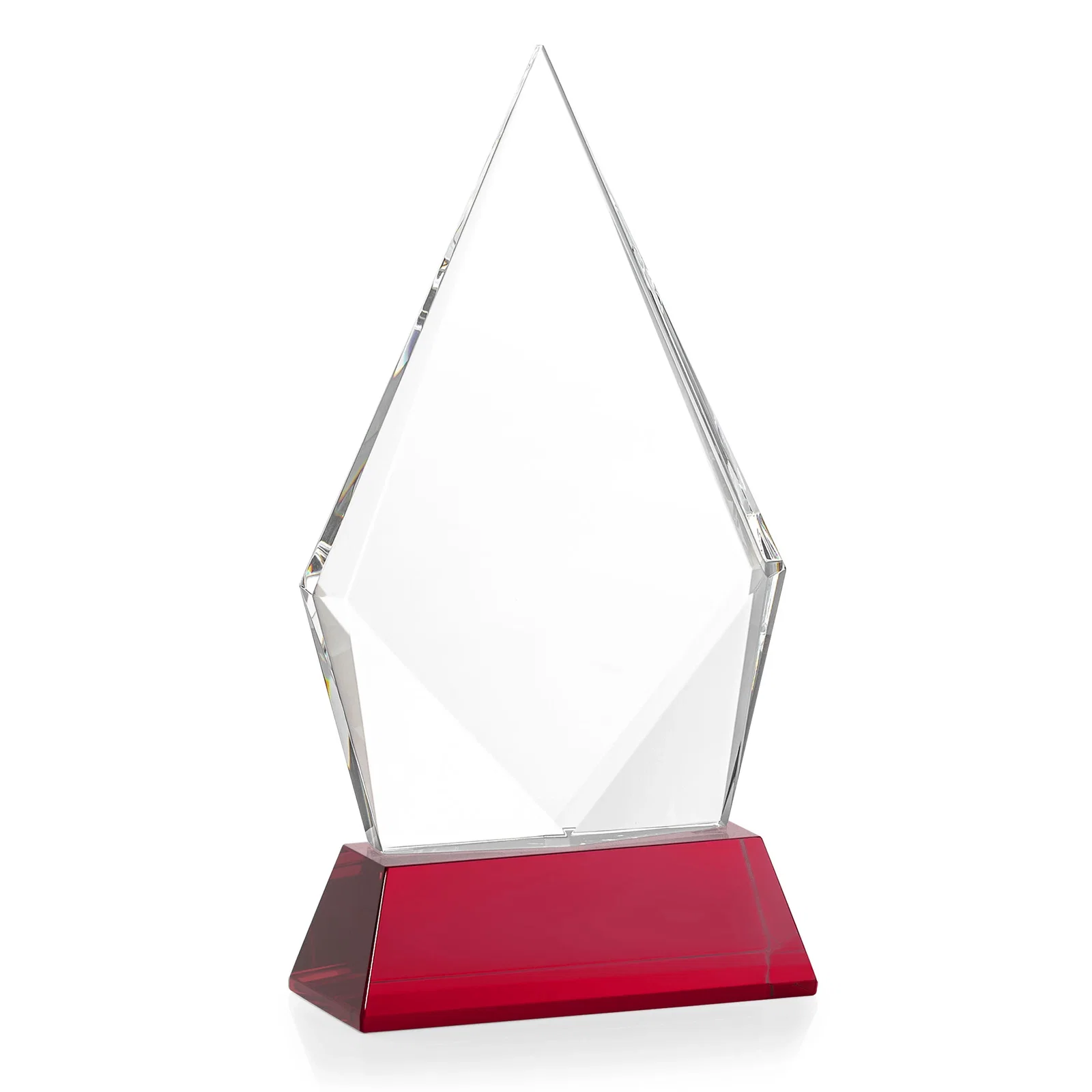 Promotional Optical Crystal Diamond Award With an Elongated Peak, with your logo for team milestone celebrations