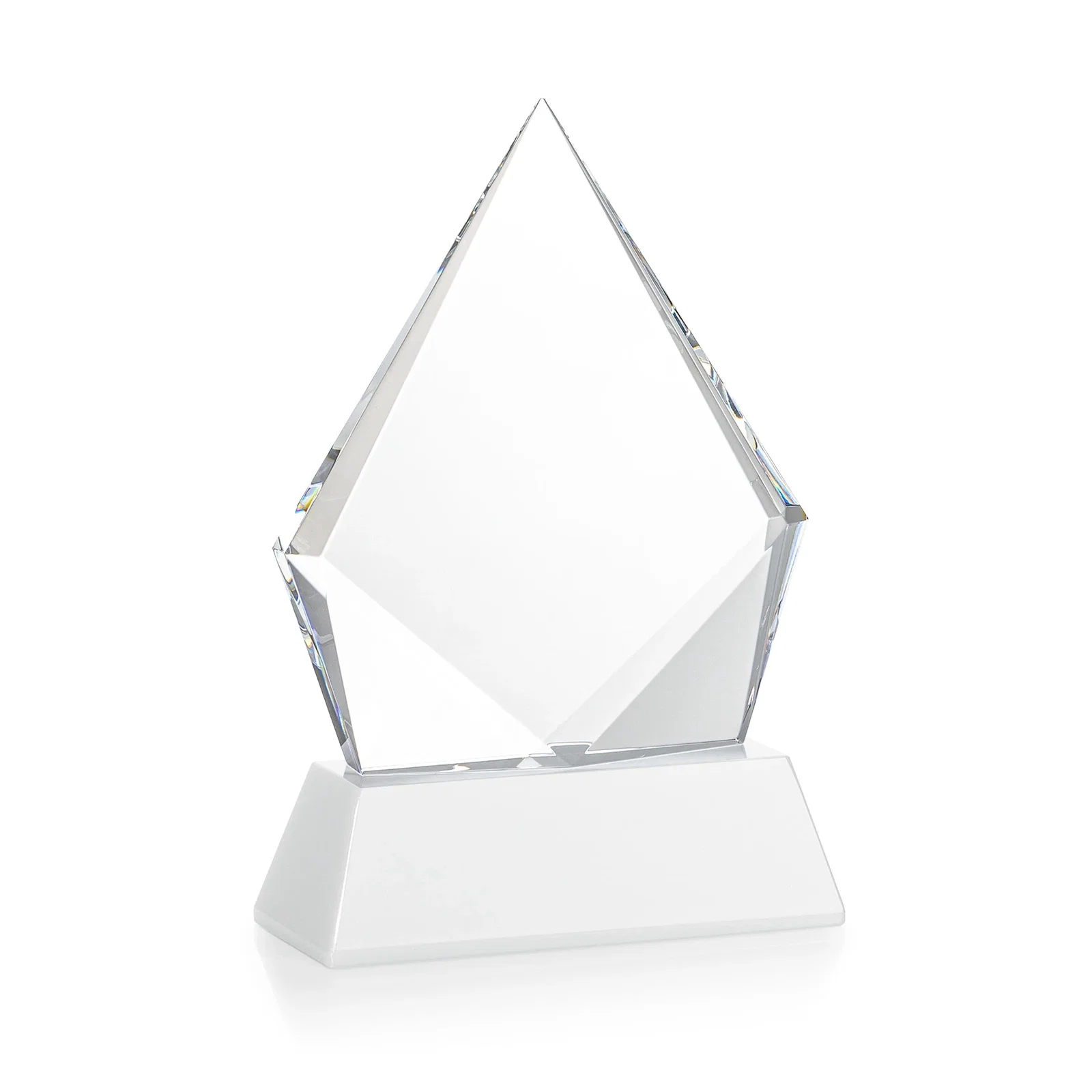Promotional Optical Crystal Diamond Award With an Elongated Peak, with your logo for company anniversary events