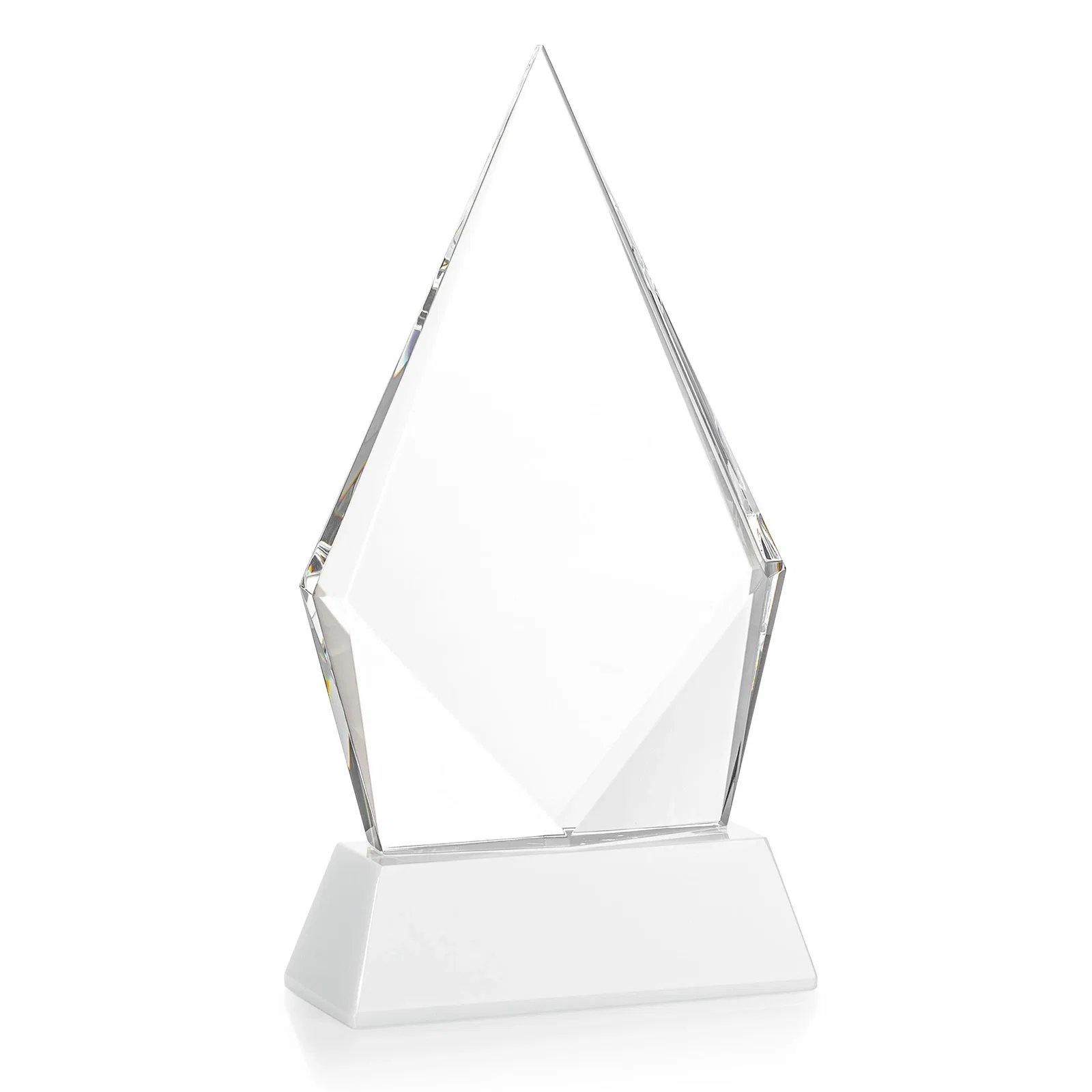 Branded Optical Crystal Diamond Award With an Elongated Peak, with your logo for corporate award ceremonies