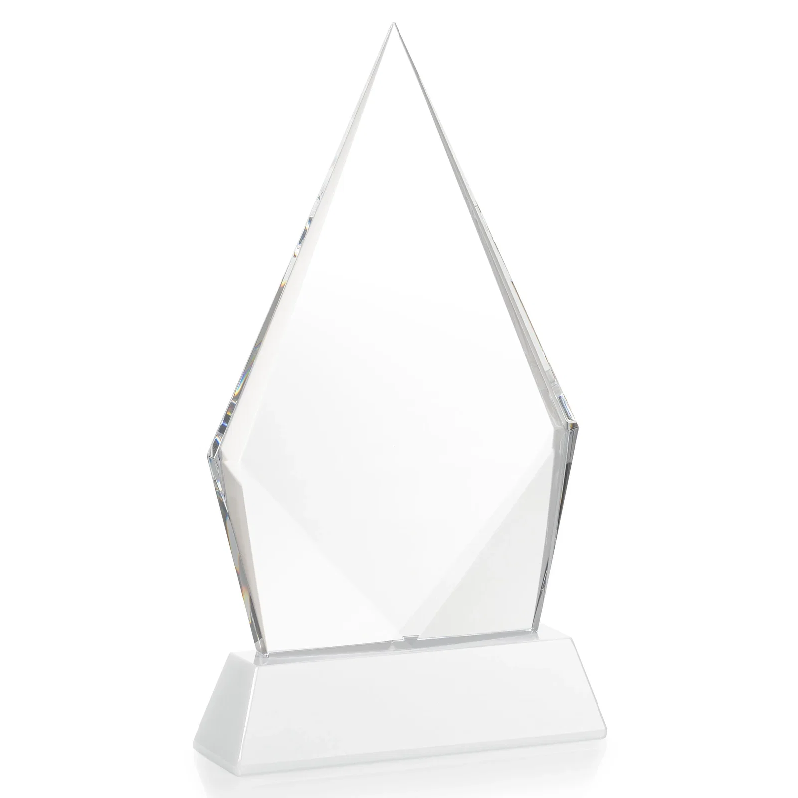 Branded Optical Crystal Diamond Award With an Elongated Peak, with your logo for service anniversary gifts