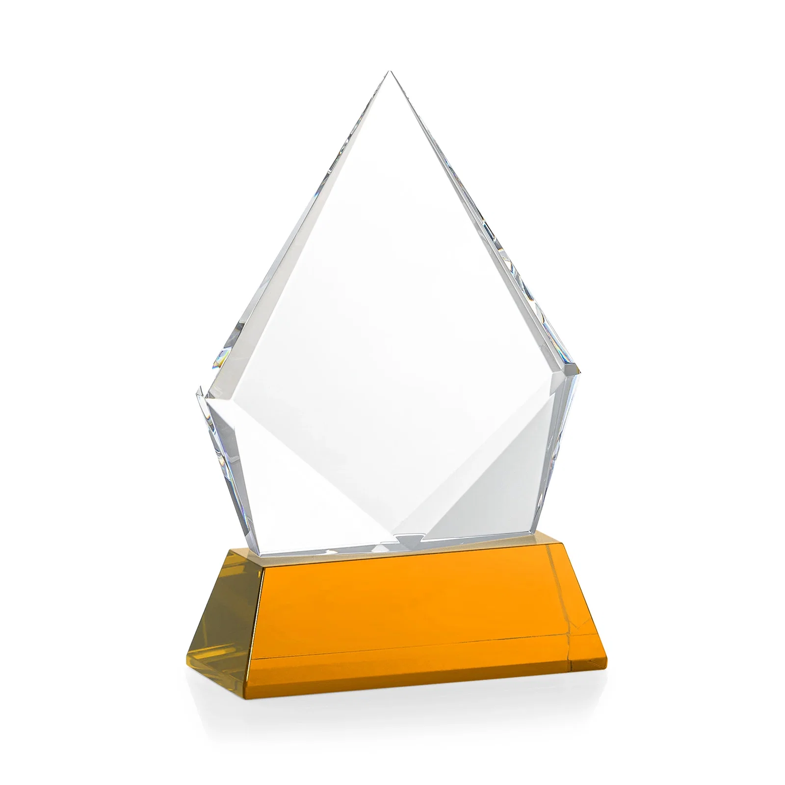 Branded Optical Crystal Diamond Award With an Elongated Peak, with your logo for sales achievement awards