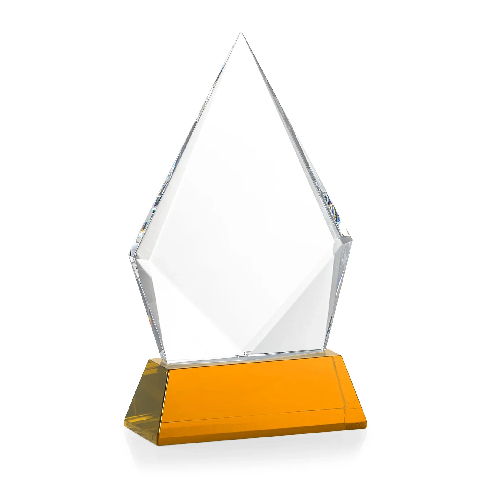 Branded Optical Crystal Diamond Award With an Elongated Peak, with your logo for retirement presentations