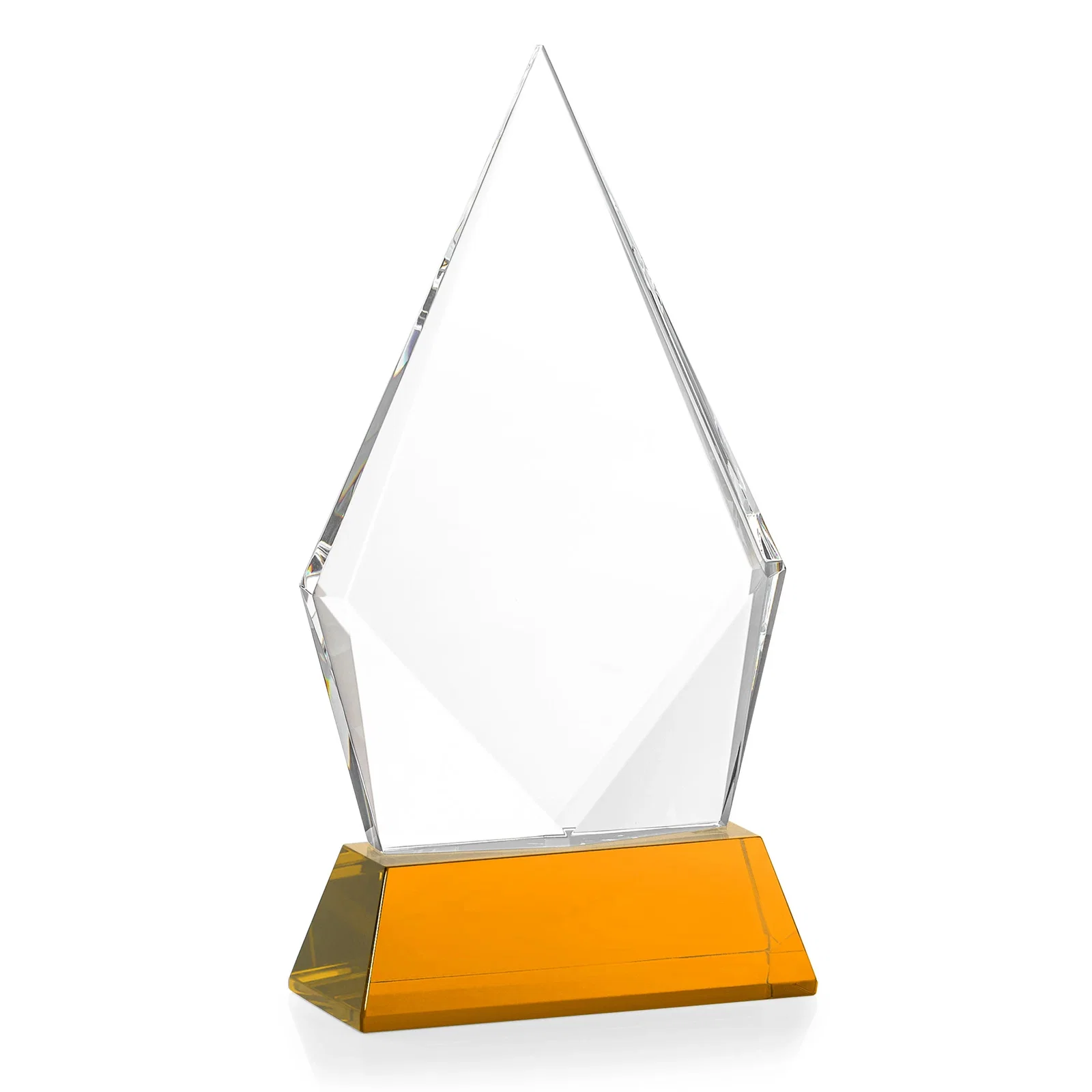 Branded Optical Crystal Diamond Award With an Elongated Peak, with your logo for team milestone celebrations