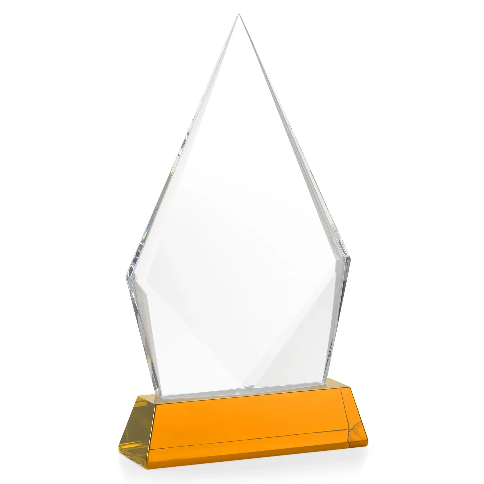 Branded Optical Crystal Diamond Award With an Elongated Peak, with your logo for donor appreciation