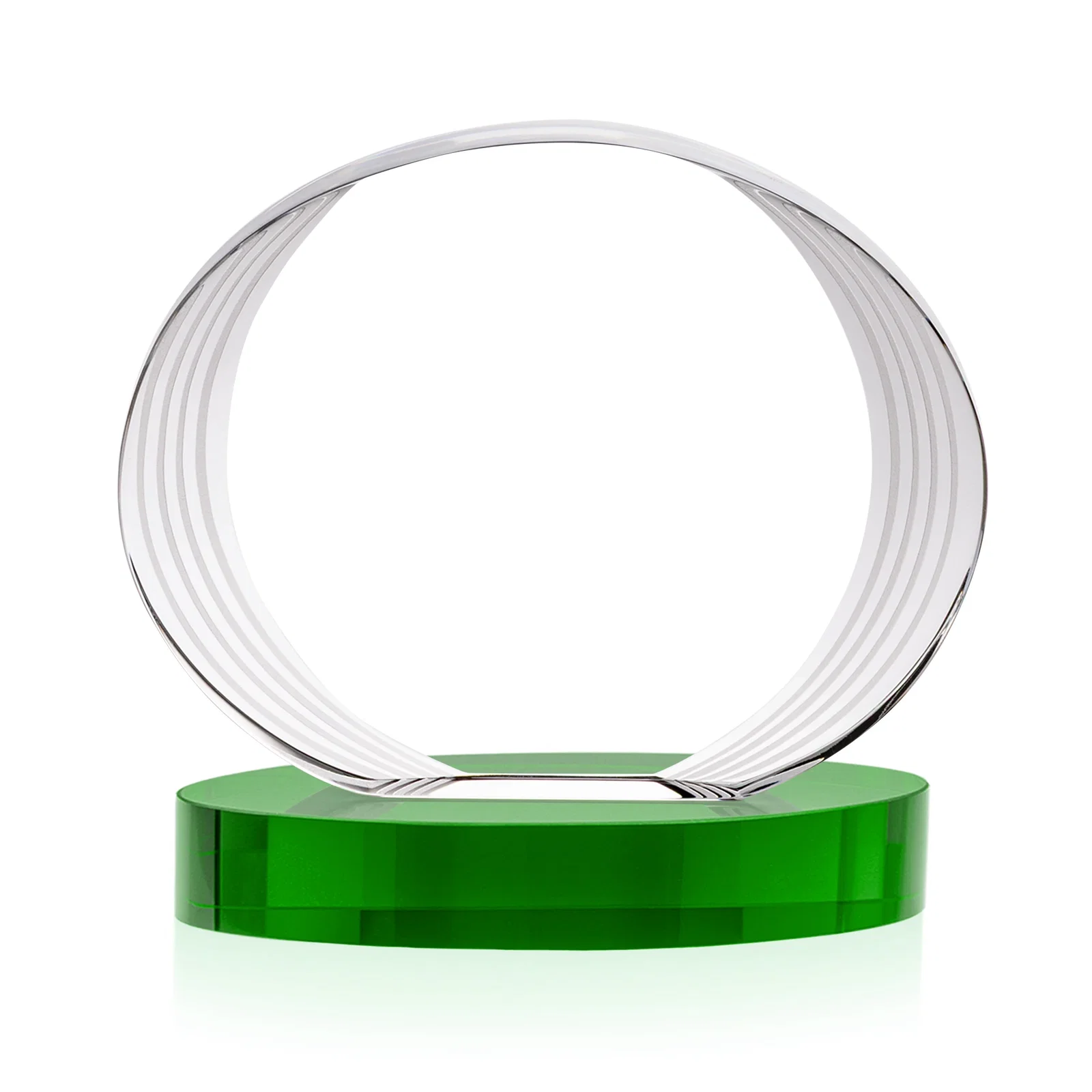 Custom Concave Optical Crystal Oval Award with a Metallic Gold Option, awards, with your logo for employee recognition