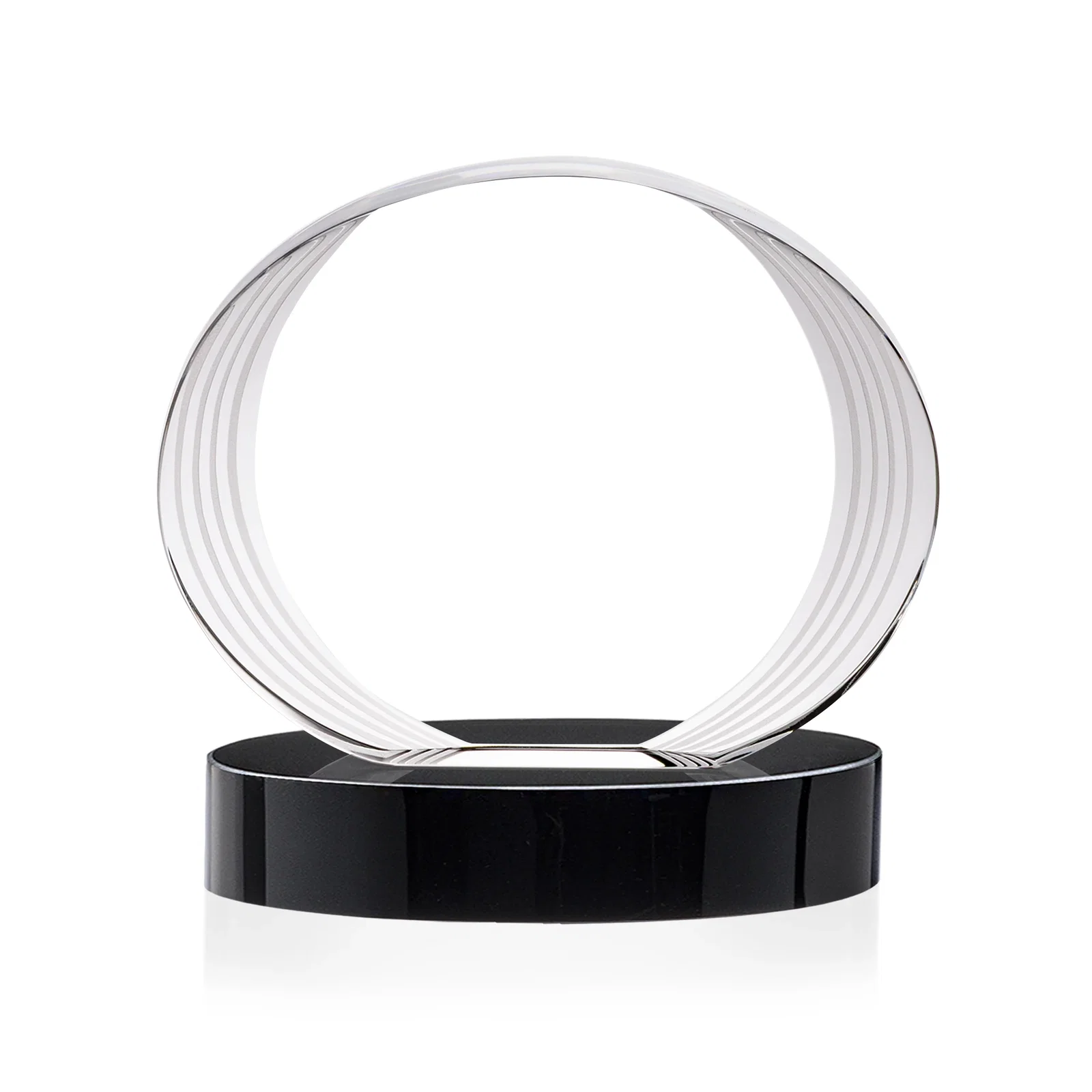 Custom Concave Optical Crystal Oval Award with a Metallic Gold Option, awards, with your logo for service anniversary gifts