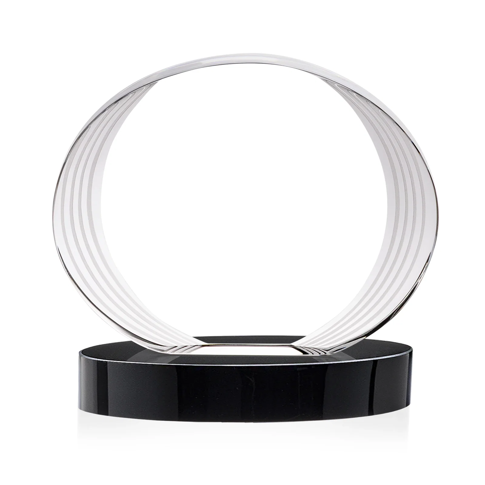 Custom Concave Optical Crystal Oval Award with a Metallic Gold Option, awards, with your logo for sales achievement awards