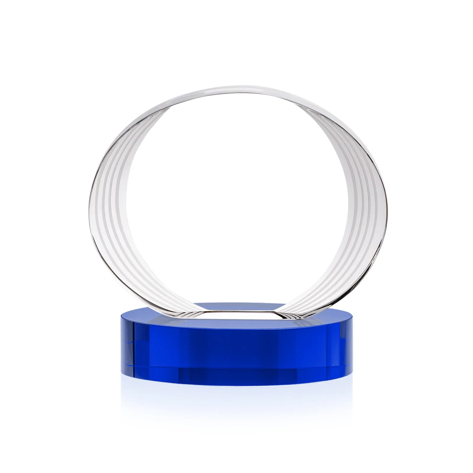 Custom Concave Optical Crystal Oval Award with a Metallic Gold Option, awards, with your logo for retirement presentations