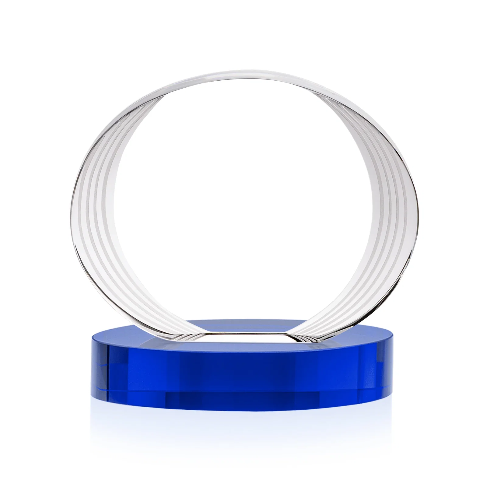 Custom Concave Optical Crystal Oval Award with a Metallic Gold Option, awards, with your logo for team milestone celebrations
