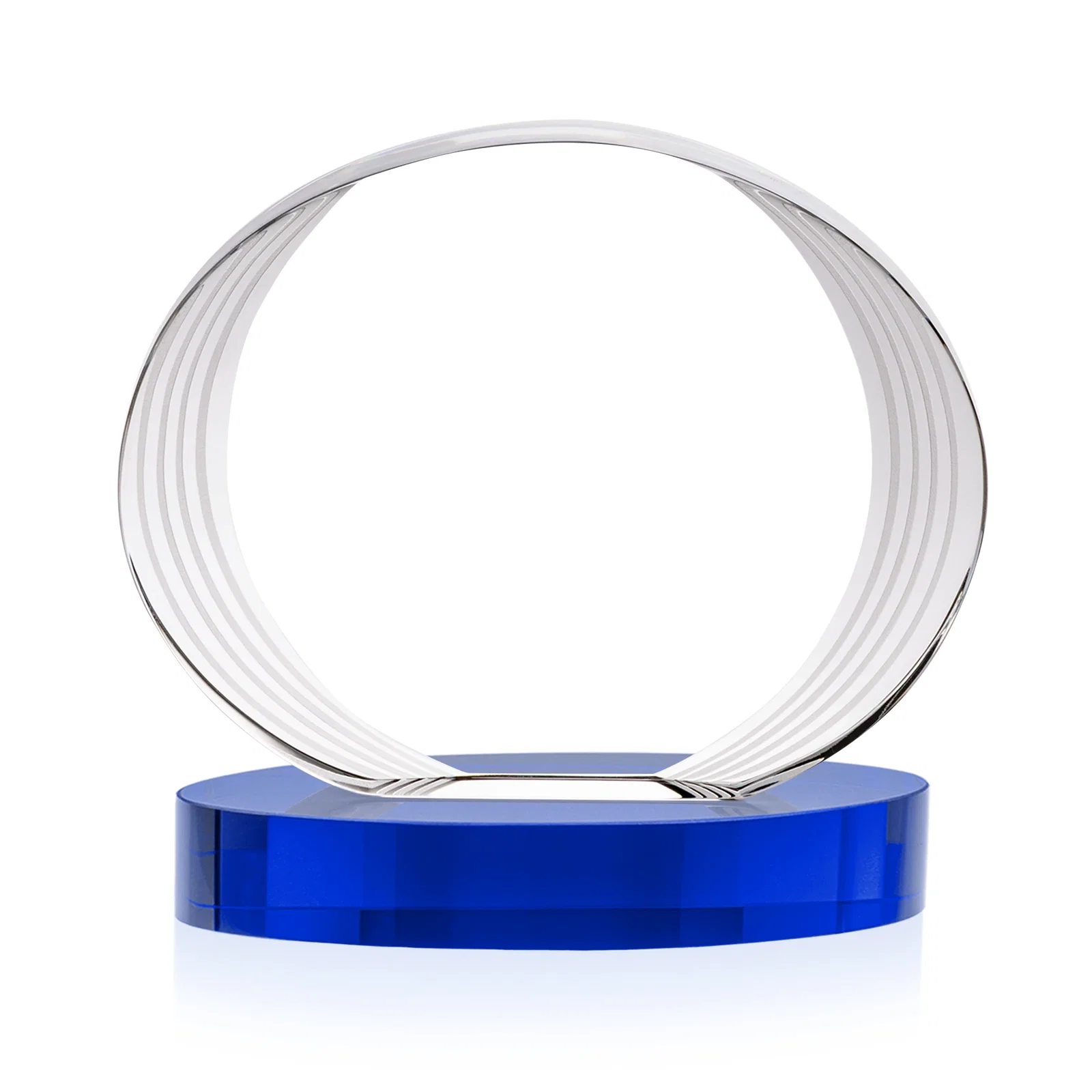 Custom Concave Optical Crystal Oval Award with a Metallic Gold Option, awards, with your logo for donor appreciation