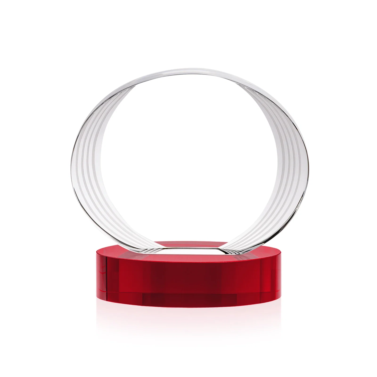 Custom Concave Optical Crystal Oval Award with a Metallic Gold Option, awards, with your logo for graduation ceremonies
