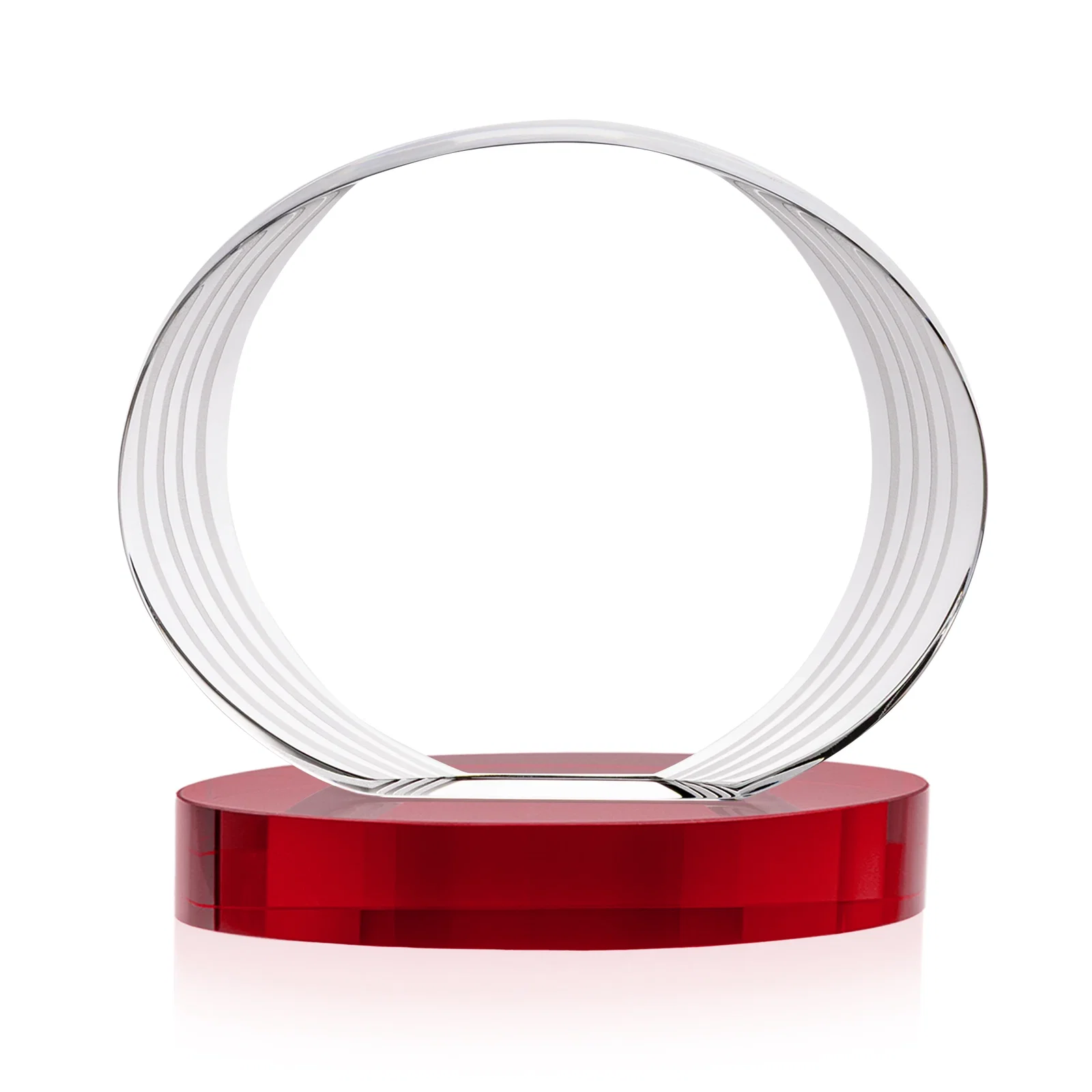 Custom Concave Optical Crystal Oval Award with a Metallic Gold Option, awards, with your logo for volunteer appreciation