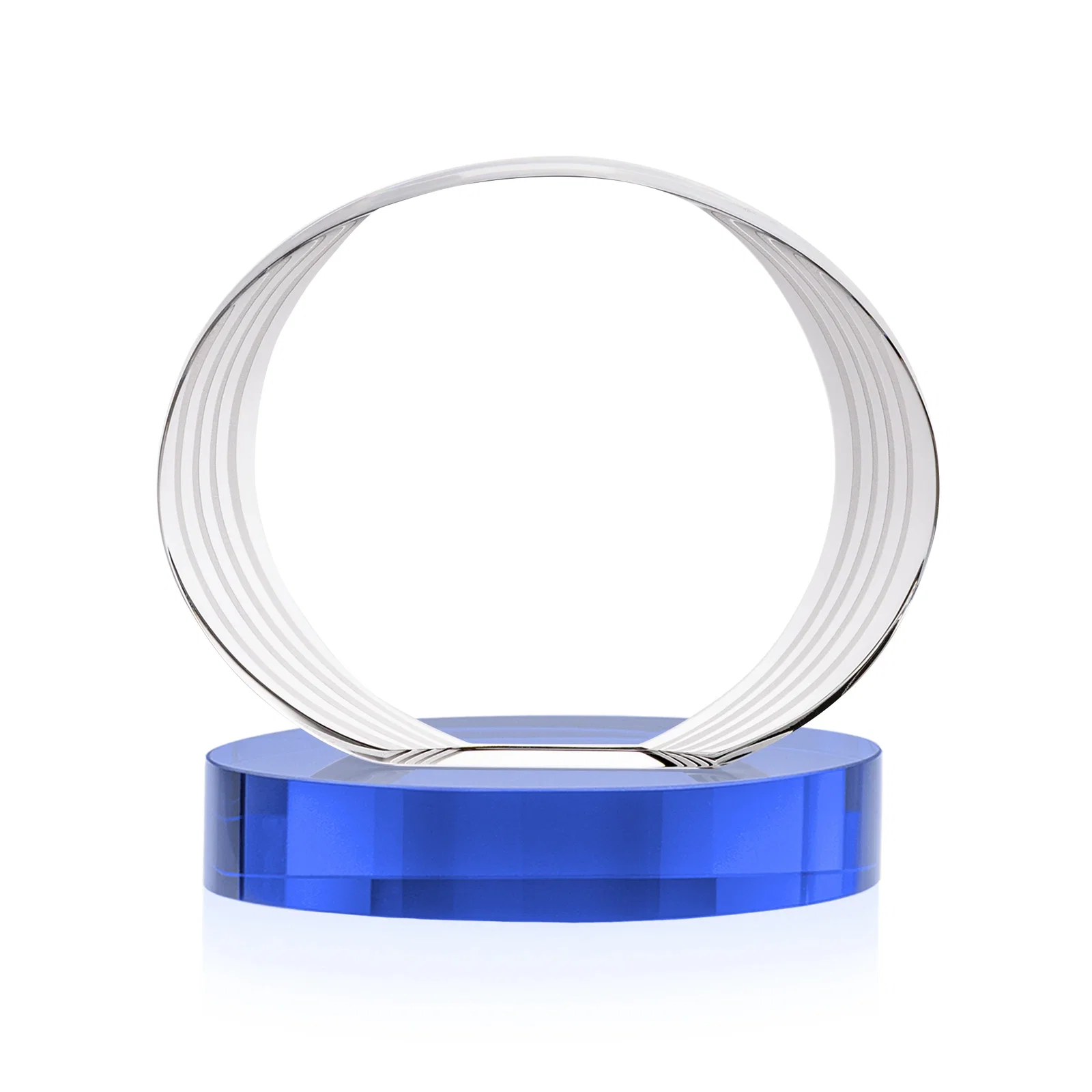Custom Concave Optical Crystal Oval Award with a Metallic Gold Option, awards, with your logo for company anniversary events