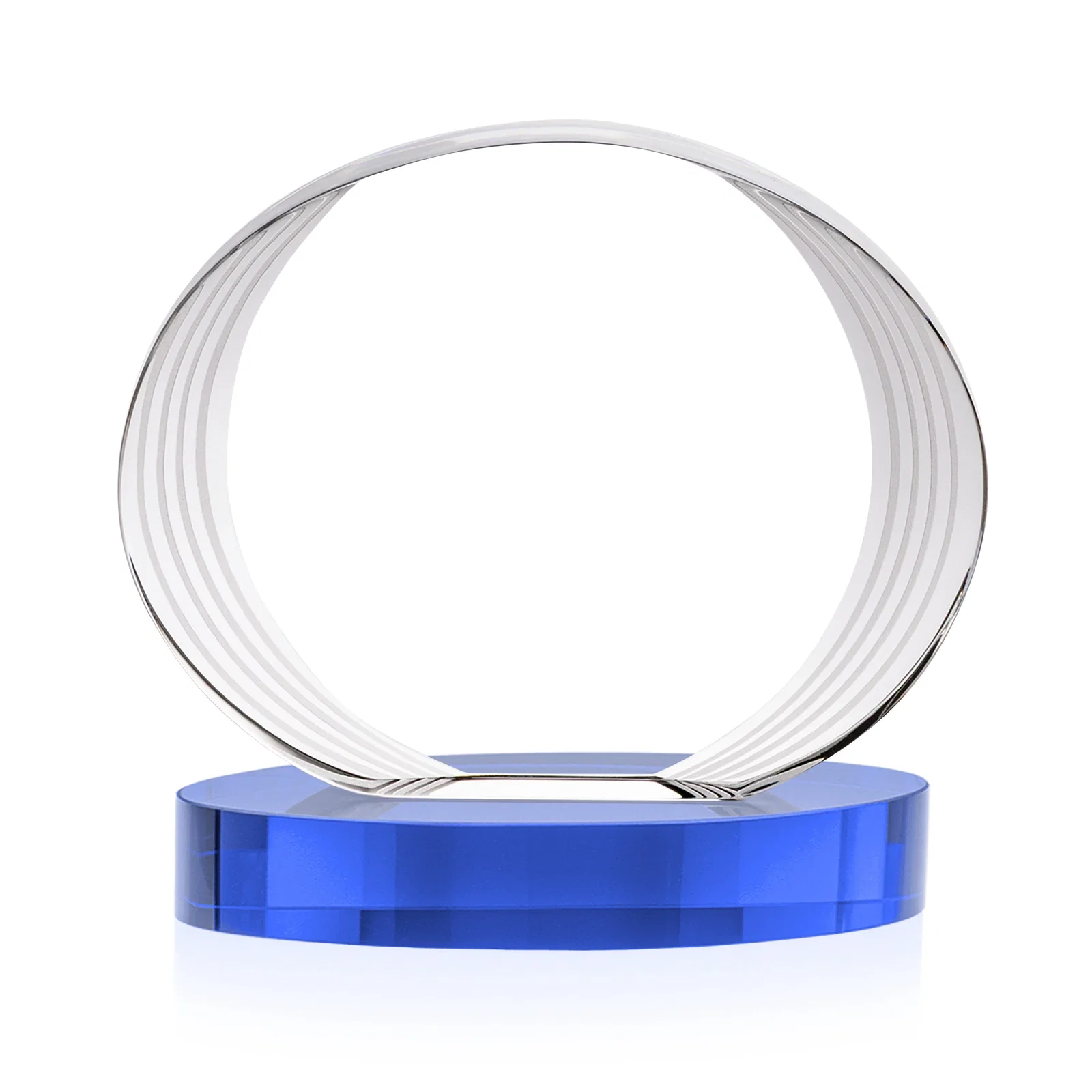 Personalized Concave Optical Crystal Oval Award with a Metallic Gold Option, awards, with your logo for employee recognition