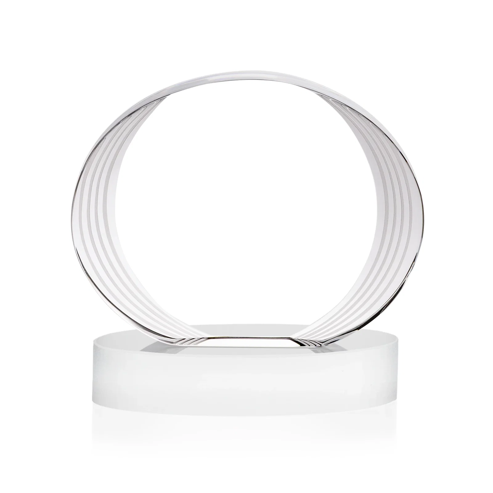 Personalized Concave Optical Crystal Oval Award with a Metallic Gold Option, awards, with your logo for service anniversary gifts