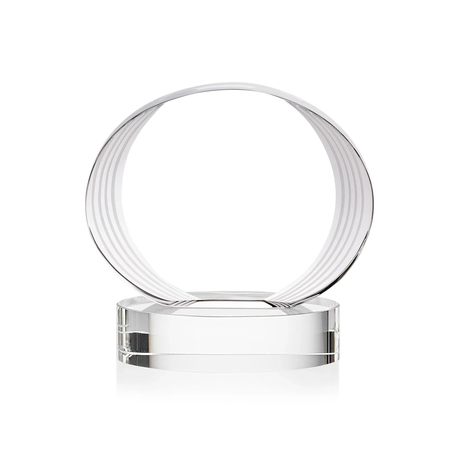 Custom engraved Concave Optical Crystal Oval Award with a Metallic Gold Option, awards for corporate award ceremonies