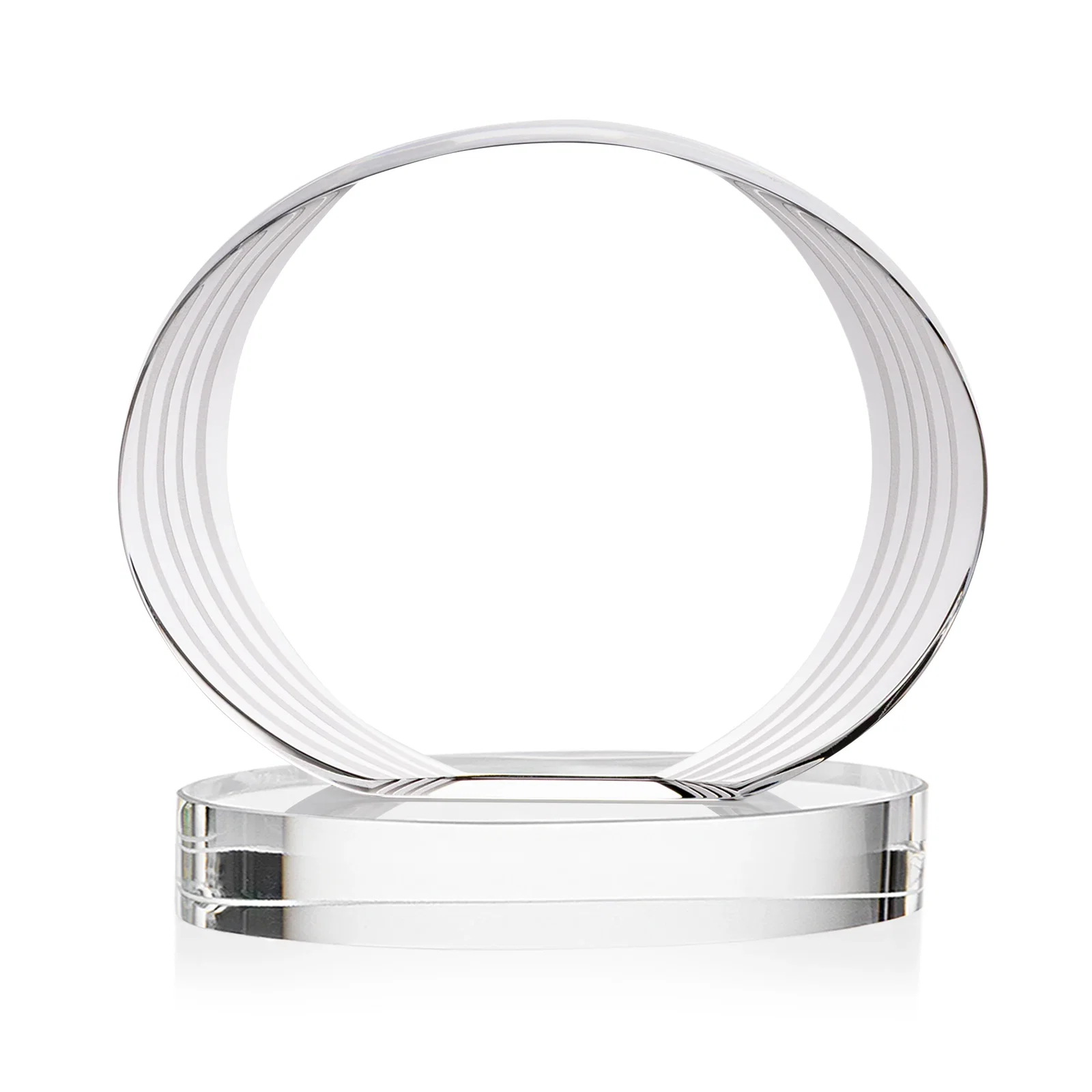 Custom engraved Concave Optical Crystal Oval Award with a Metallic Gold Option, awards for sales achievement awards