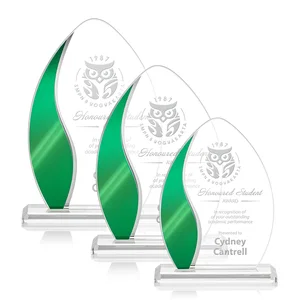 Starfire Crystal Arch Award with Side Accent and Mirror Back