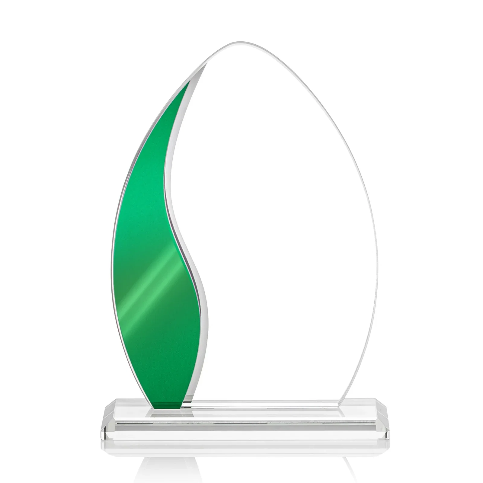 Promotional Starfire Crystal Arch Award with Side Accent and Mirror Back, awards for corporate award ceremonies
