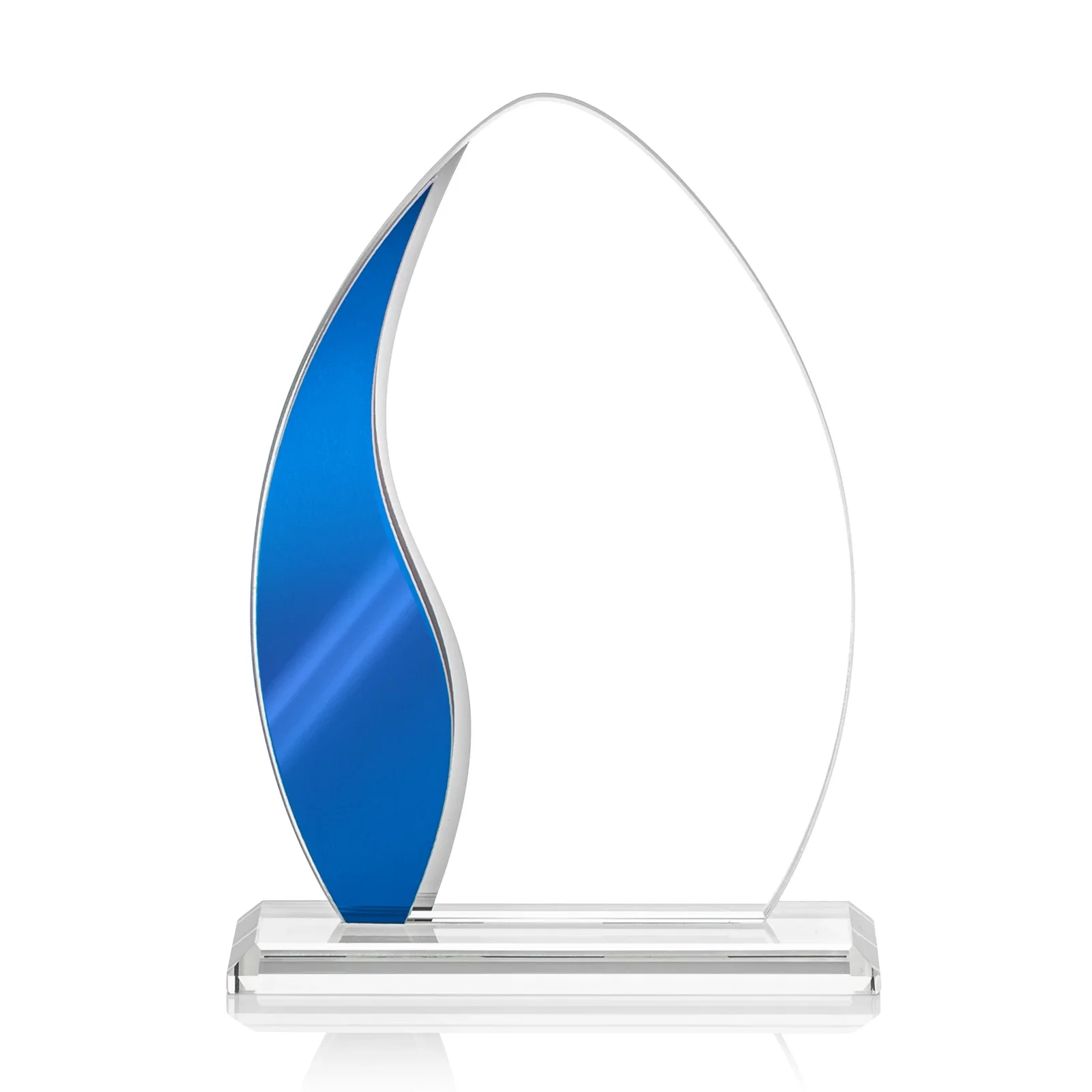 Promotional Starfire Crystal Arch Award with Side Accent and Mirror Back, awards for retirement presentations