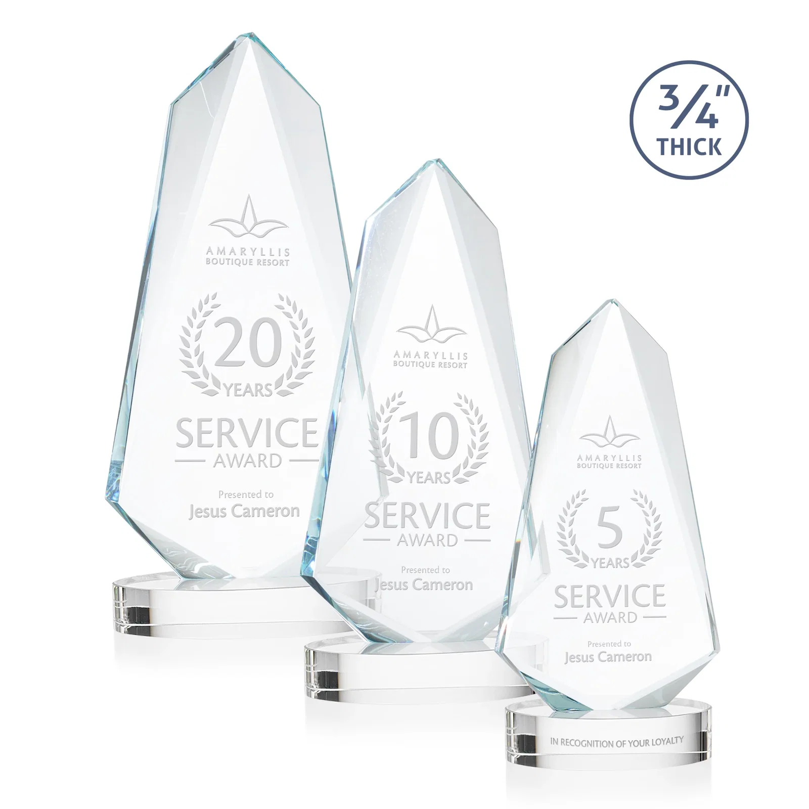 Personalized Starfire Crystal Arrow Award with Deep Bevels, awards for employee recognition