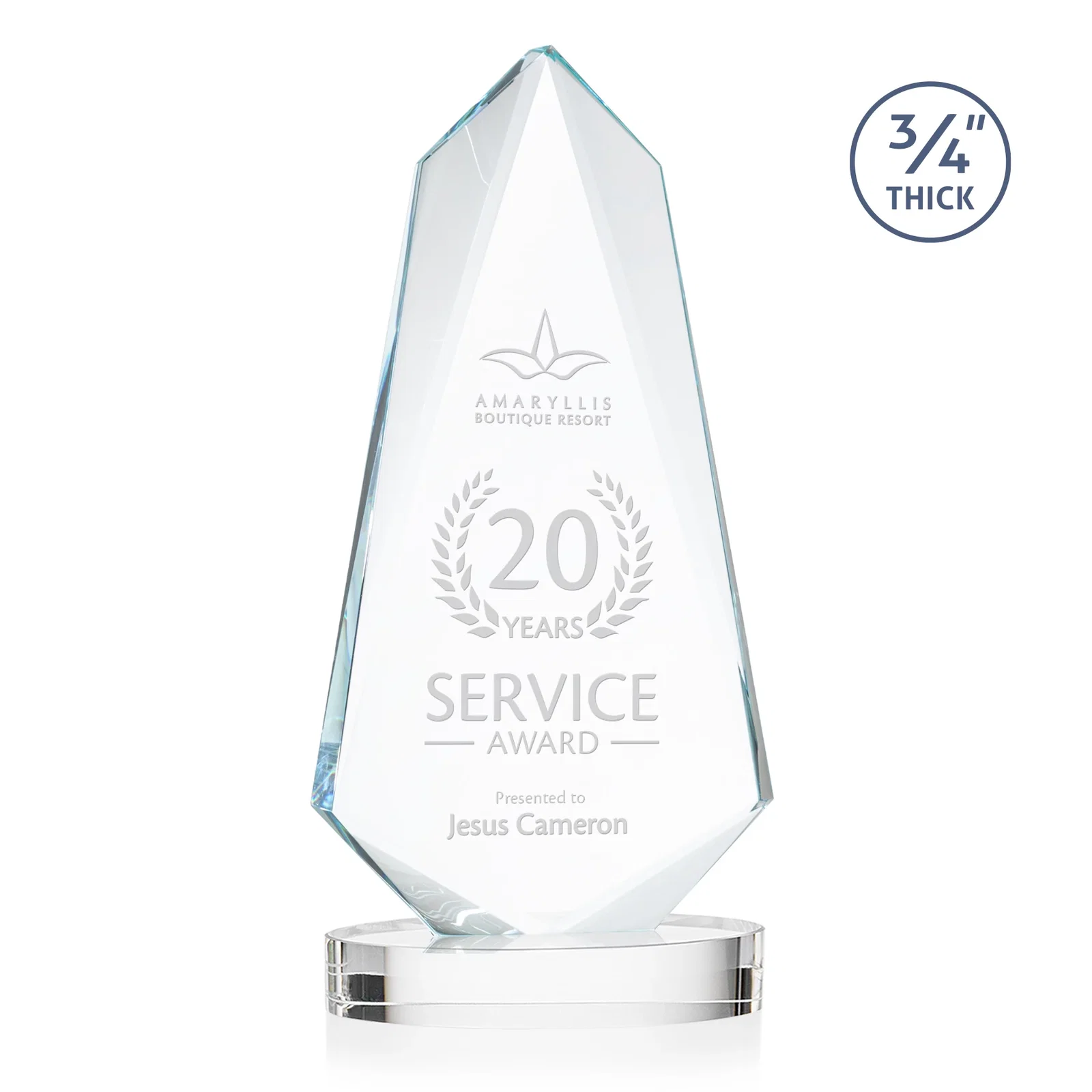 Personalized Starfire Crystal Arrow Award with Deep Bevels, awards for sales achievement awards
