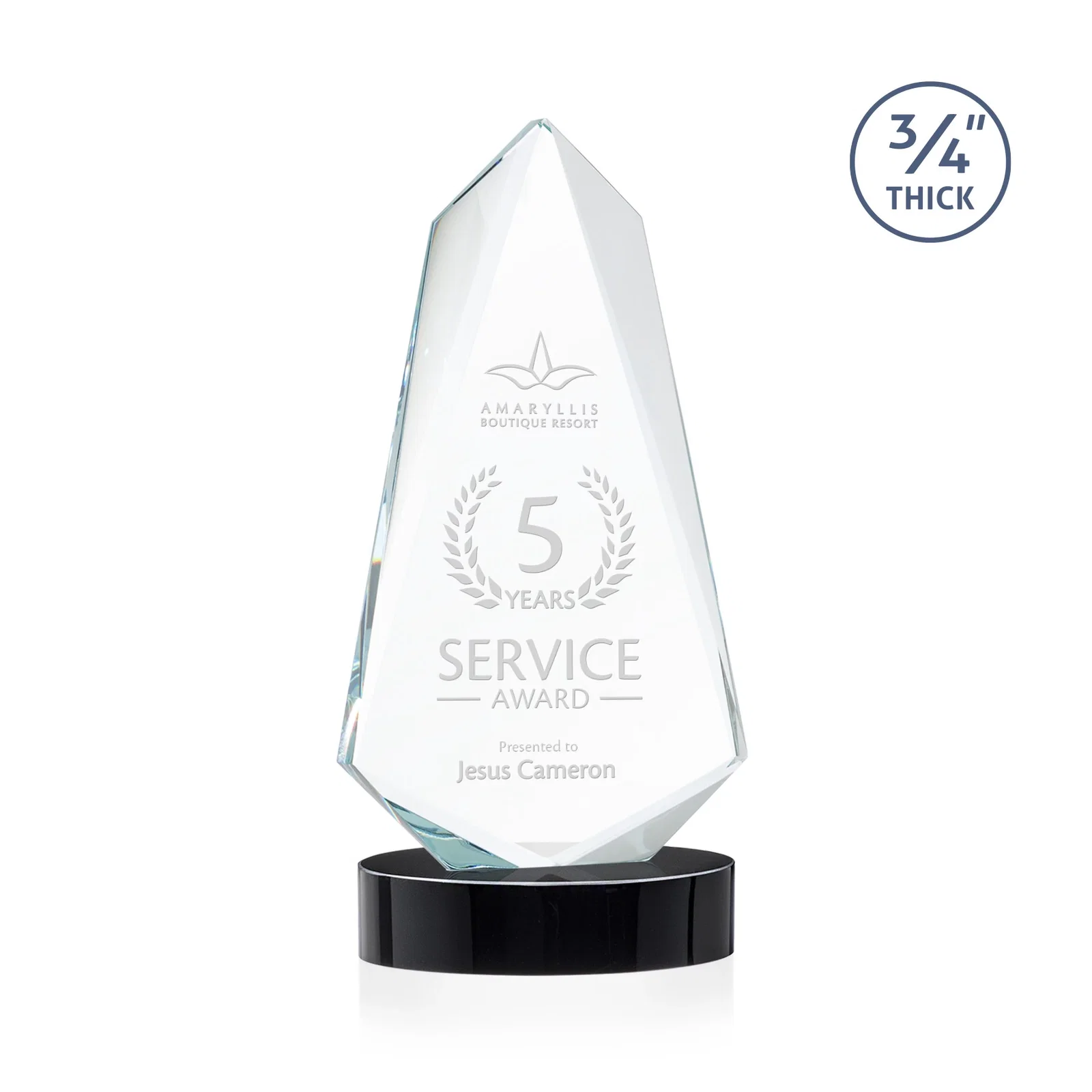 Personalized Starfire Crystal Arrow Award with Deep Bevels, awards for team milestone celebrations