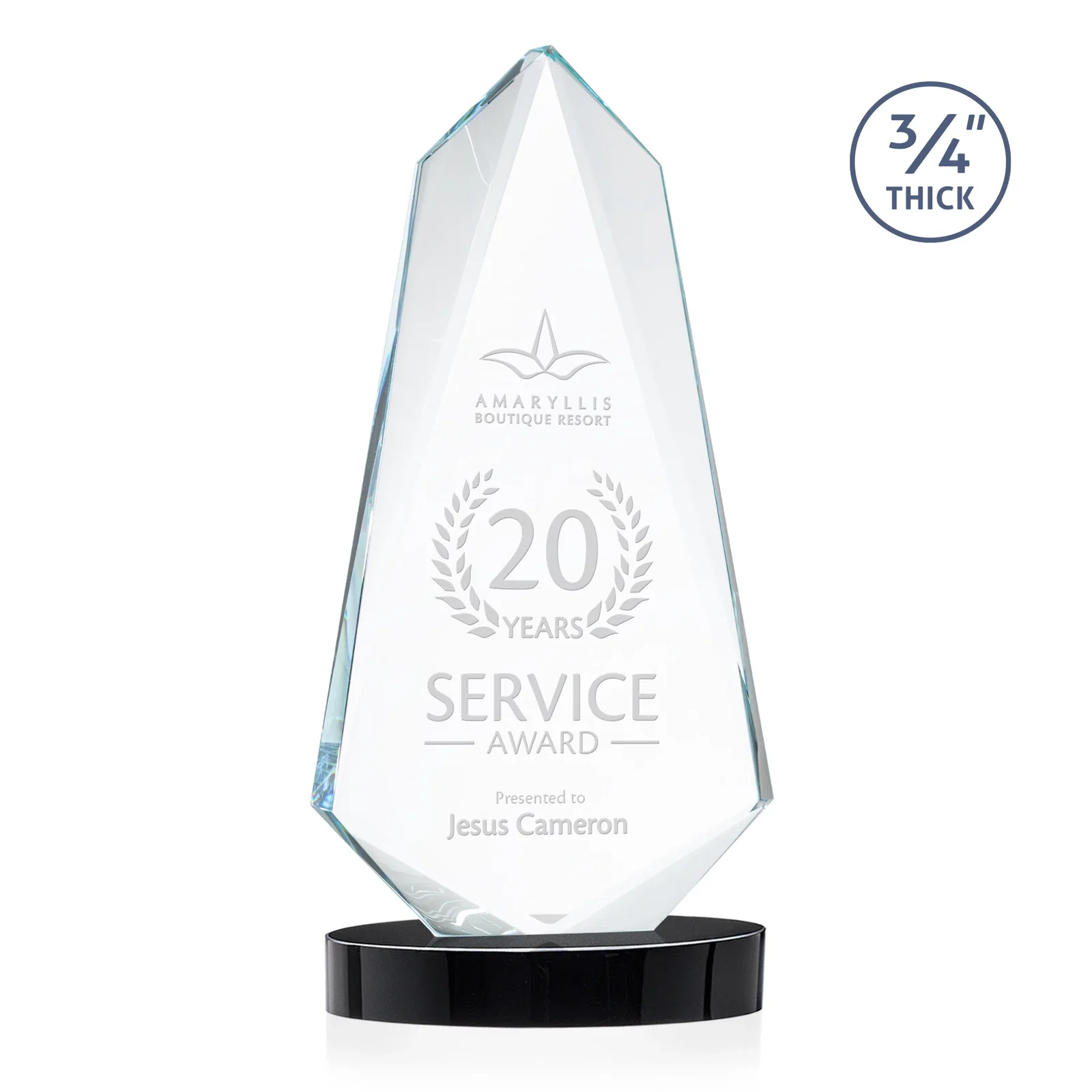 Personalized Starfire Crystal Arrow Award with Deep Bevels, awards for graduation ceremonies