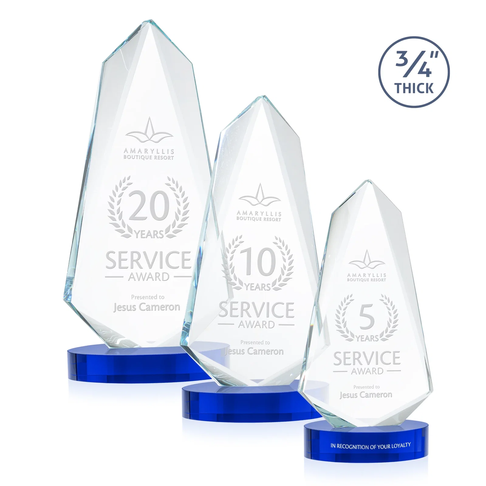 Personalized Starfire Crystal Arrow Award with Deep Bevels, awards for safety achievement programs
