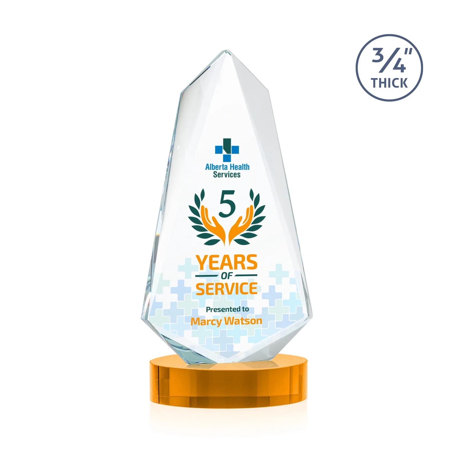 Promotional Starfire Crystal Arrow Award with Deep Bevels, awards for corporate award ceremonies