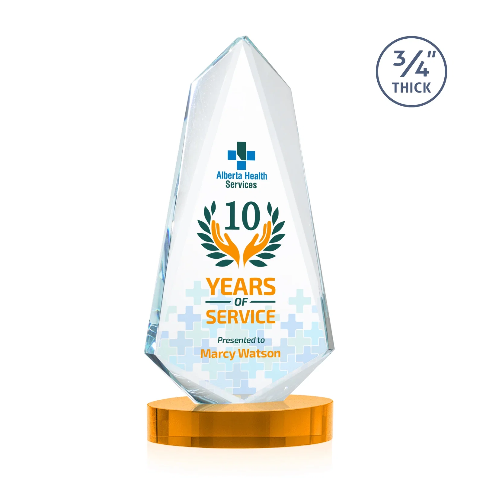 Promotional Starfire Crystal Arrow Award with Deep Bevels, awards for service anniversary gifts