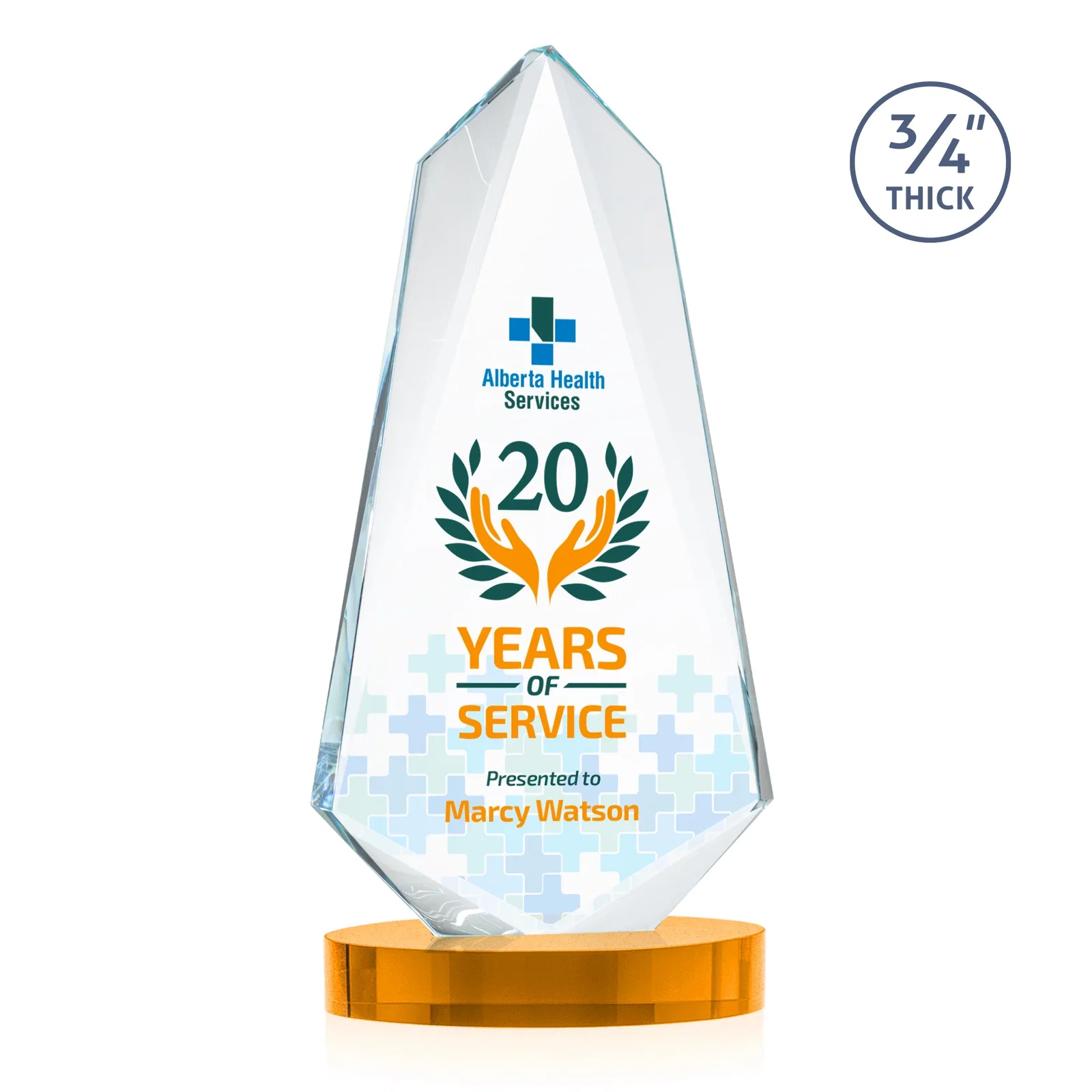 Promotional Starfire Crystal Arrow Award with Deep Bevels, awards for sales achievement awards