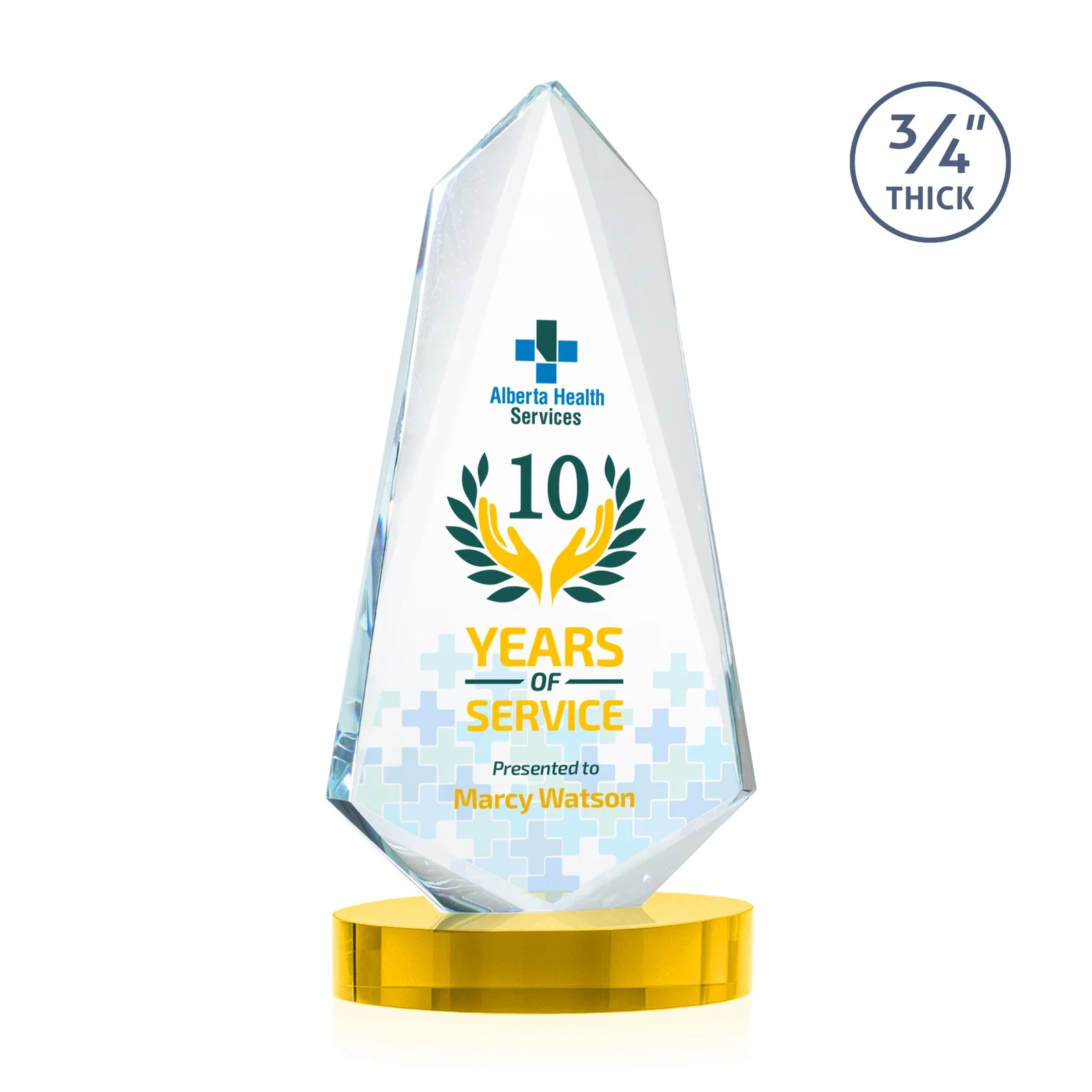 Promotional Starfire Crystal Arrow Award with Deep Bevels, awards for donor appreciation
