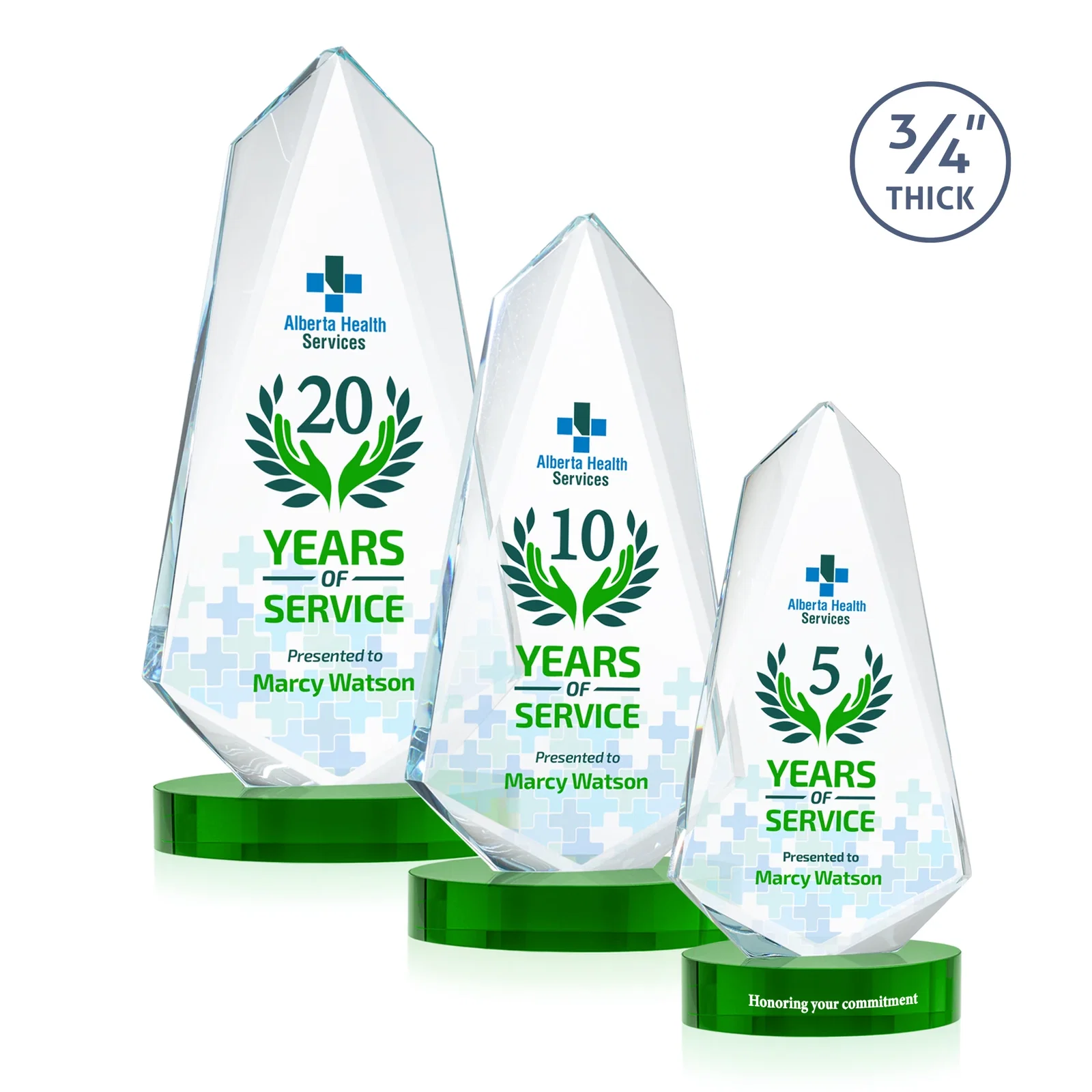 Promotional Starfire Crystal Arrow Award with Deep Bevels, awards for safety achievement programs