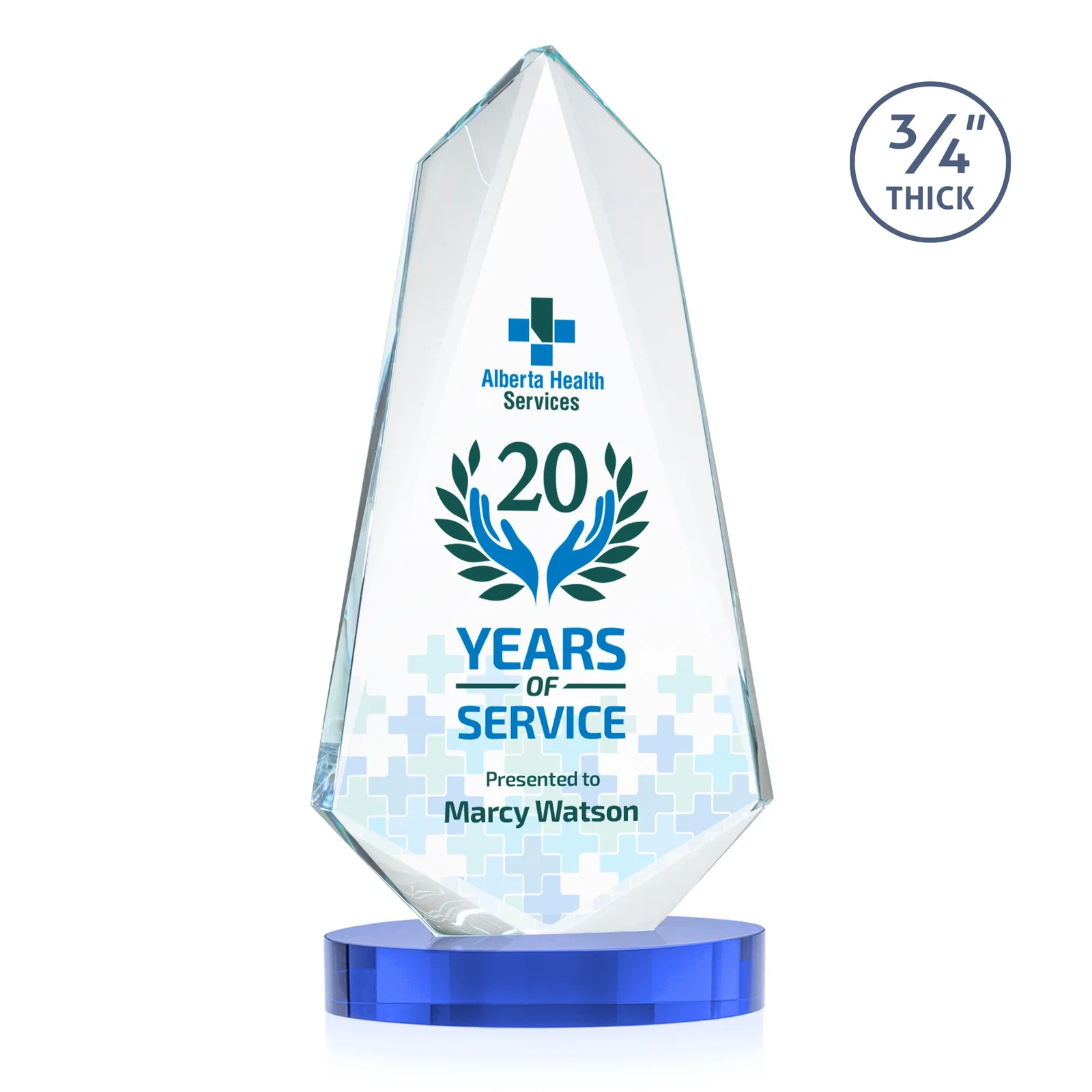 Branded Starfire Crystal Arrow Award with Deep Bevels, awards for graduation ceremonies