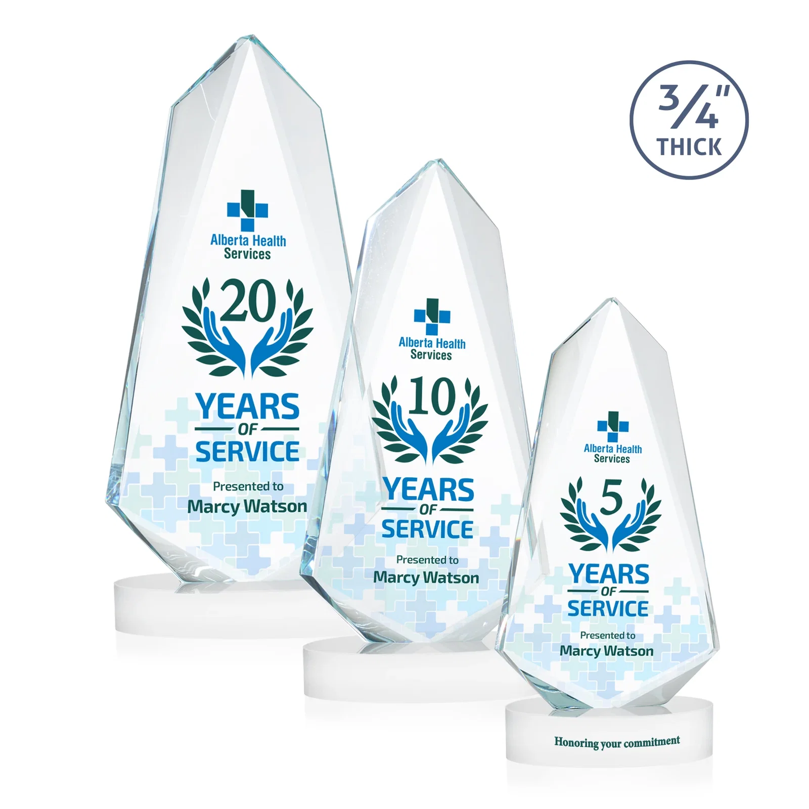 Branded Starfire Crystal Arrow Award with Deep Bevels, awards for safety achievement programs