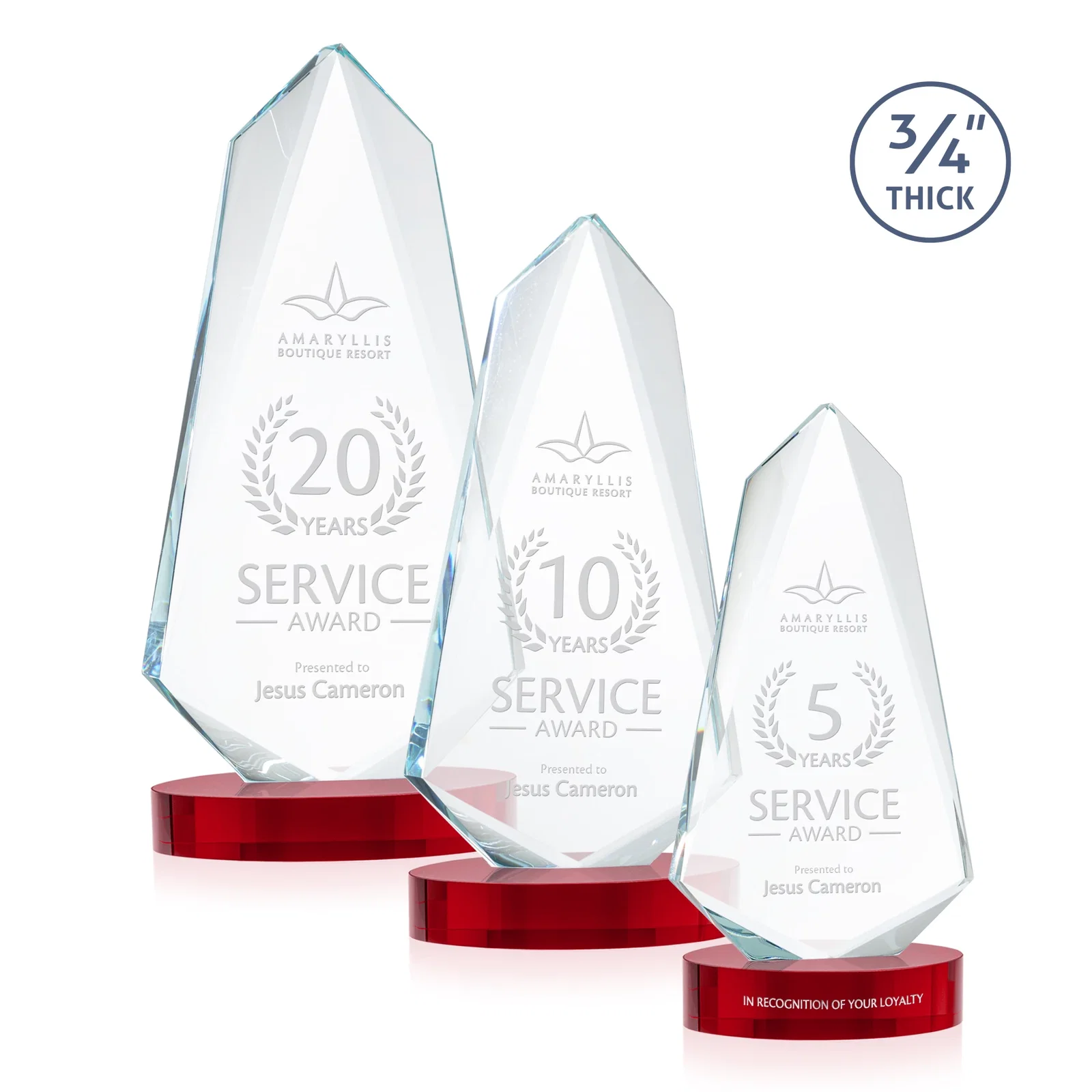 Customized Starfire Crystal Arrow Award with Deep Bevels, awards for employee recognition