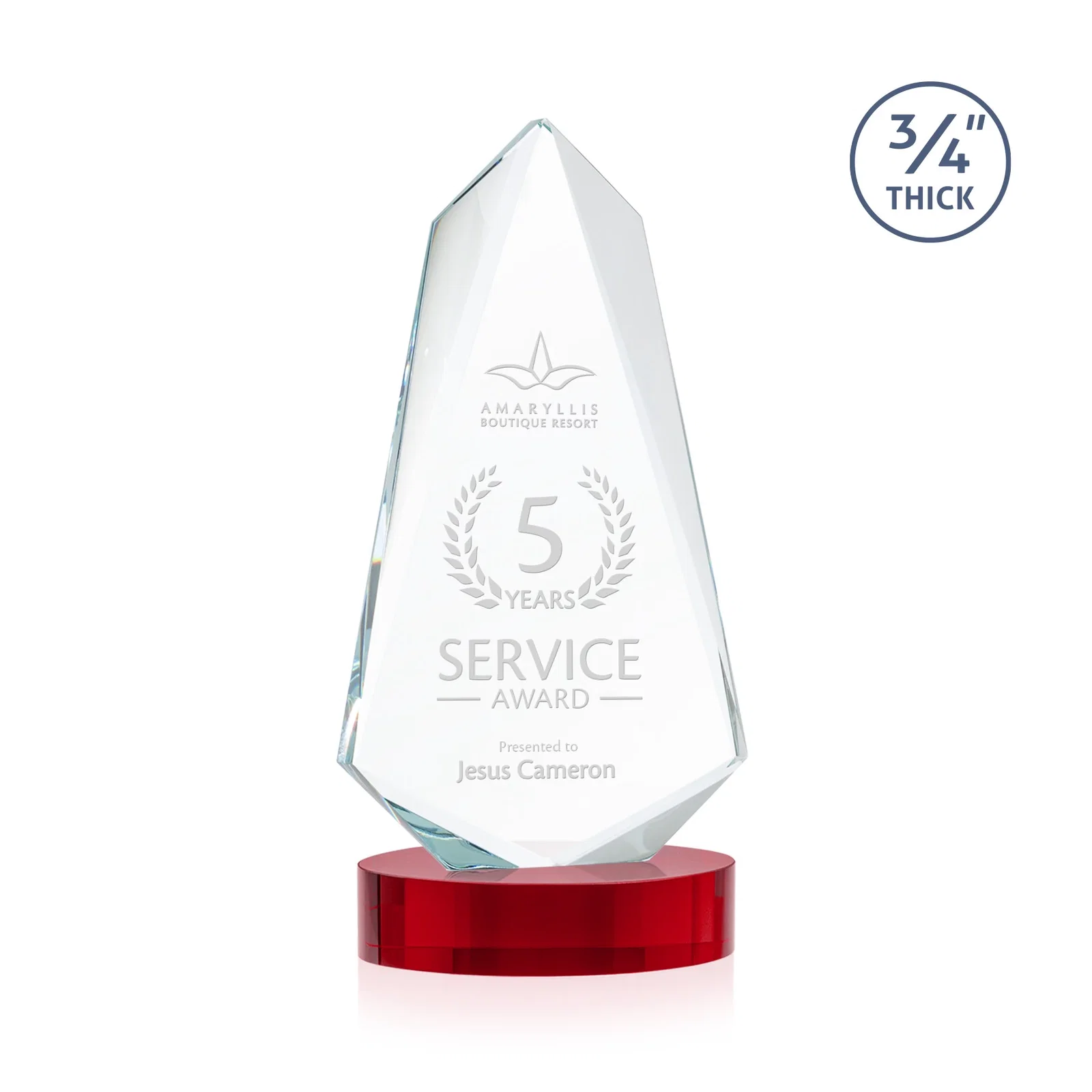 Customized Starfire Crystal Arrow Award with Deep Bevels, awards for corporate award ceremonies